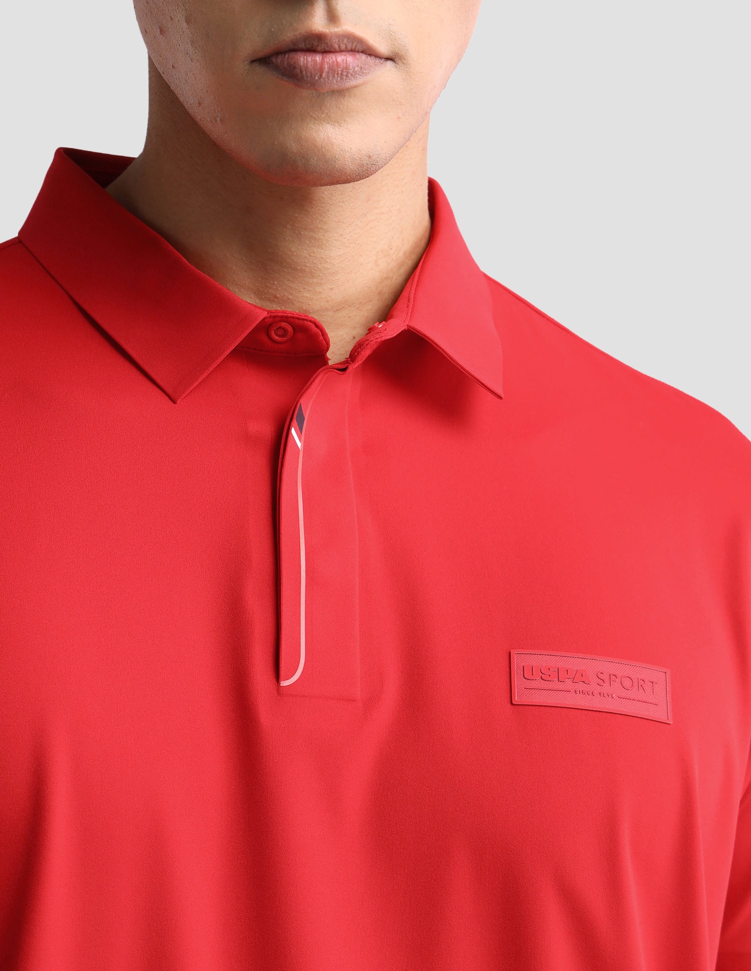 Solid Slim Fit Active Polo Shirt Red - U.S. Polo Assn. India | Large