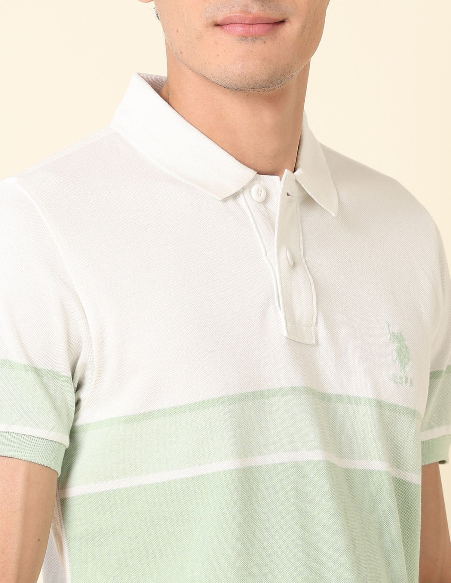 Colourblocked Classic Polo Shirt Light Green - U.S. POLO ASSN. | Large