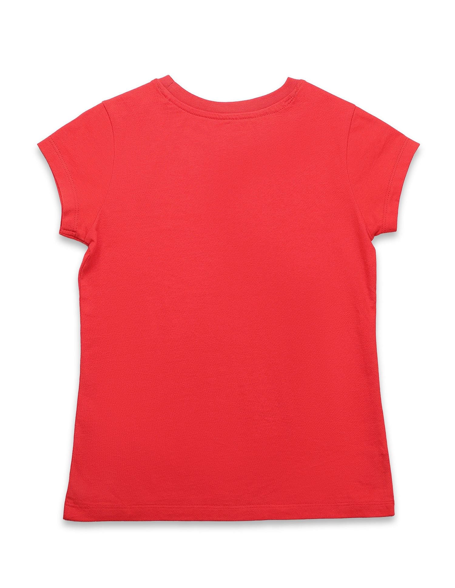 Girls Brand Printed Regular Fit T-Shirt Red - U.S. POLO ASSN. | Large