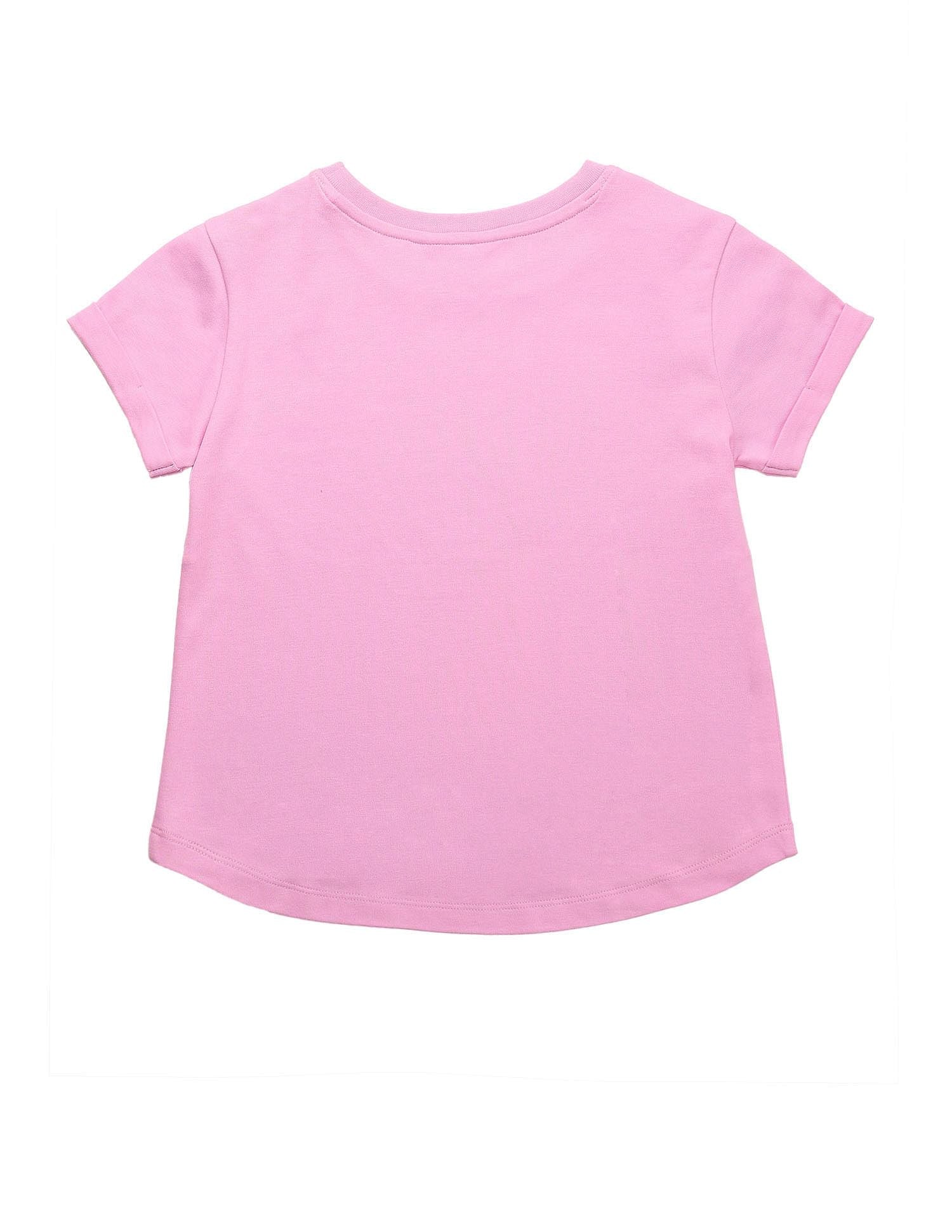 Girls Stud Detailed Relaxed Fit T-Shirt Pink - U.S. POLO ASSN. | Large