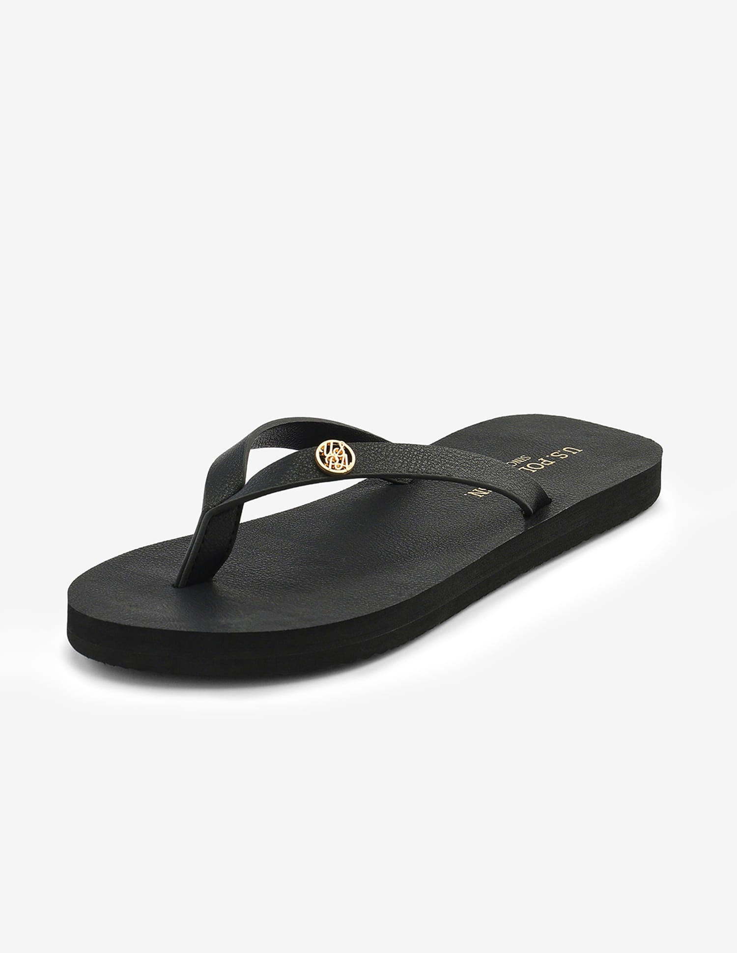Narrow V-Strap Rei Flip Flops Black - U.S. Polo Assn. India | Large