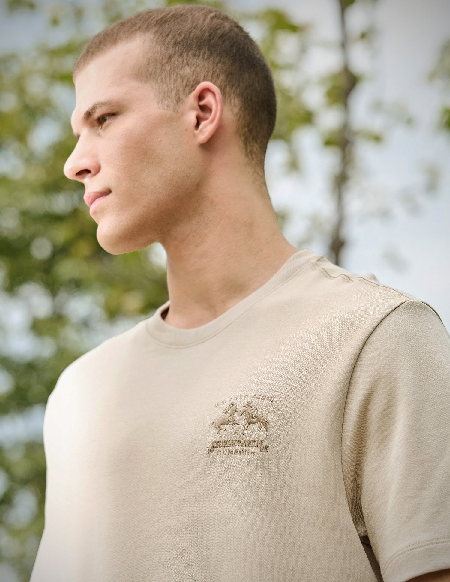 Relaxed Fit Pure Cotton T-Shirt Stone - U.S. Polo Assn. India | Large