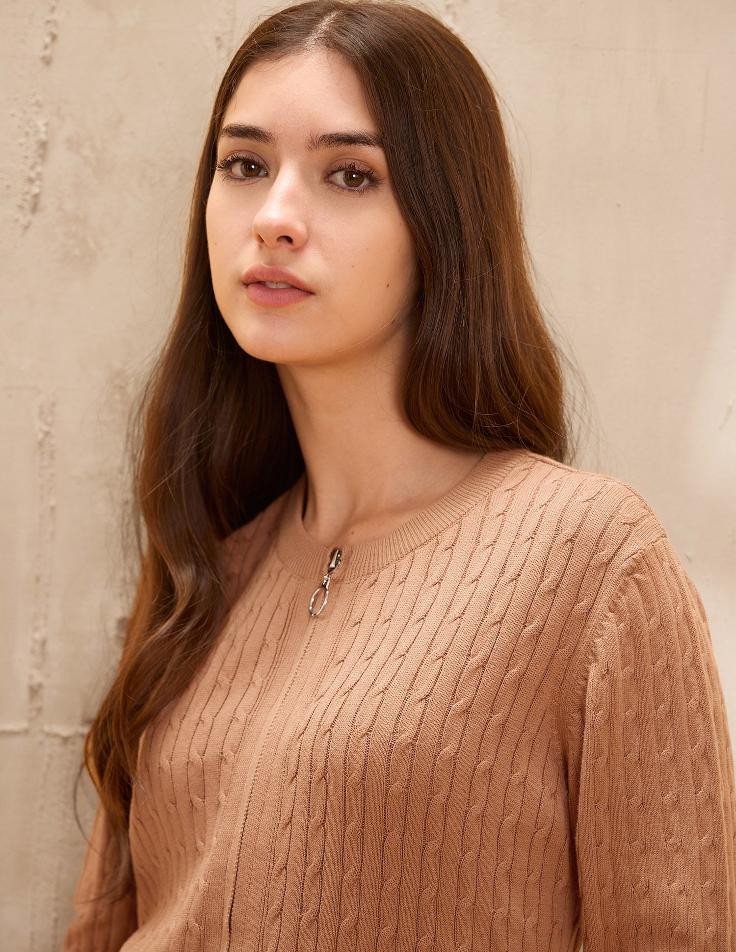 Textured Regular Fit Sweater Brown - U.S. POLO ASSN. | Large