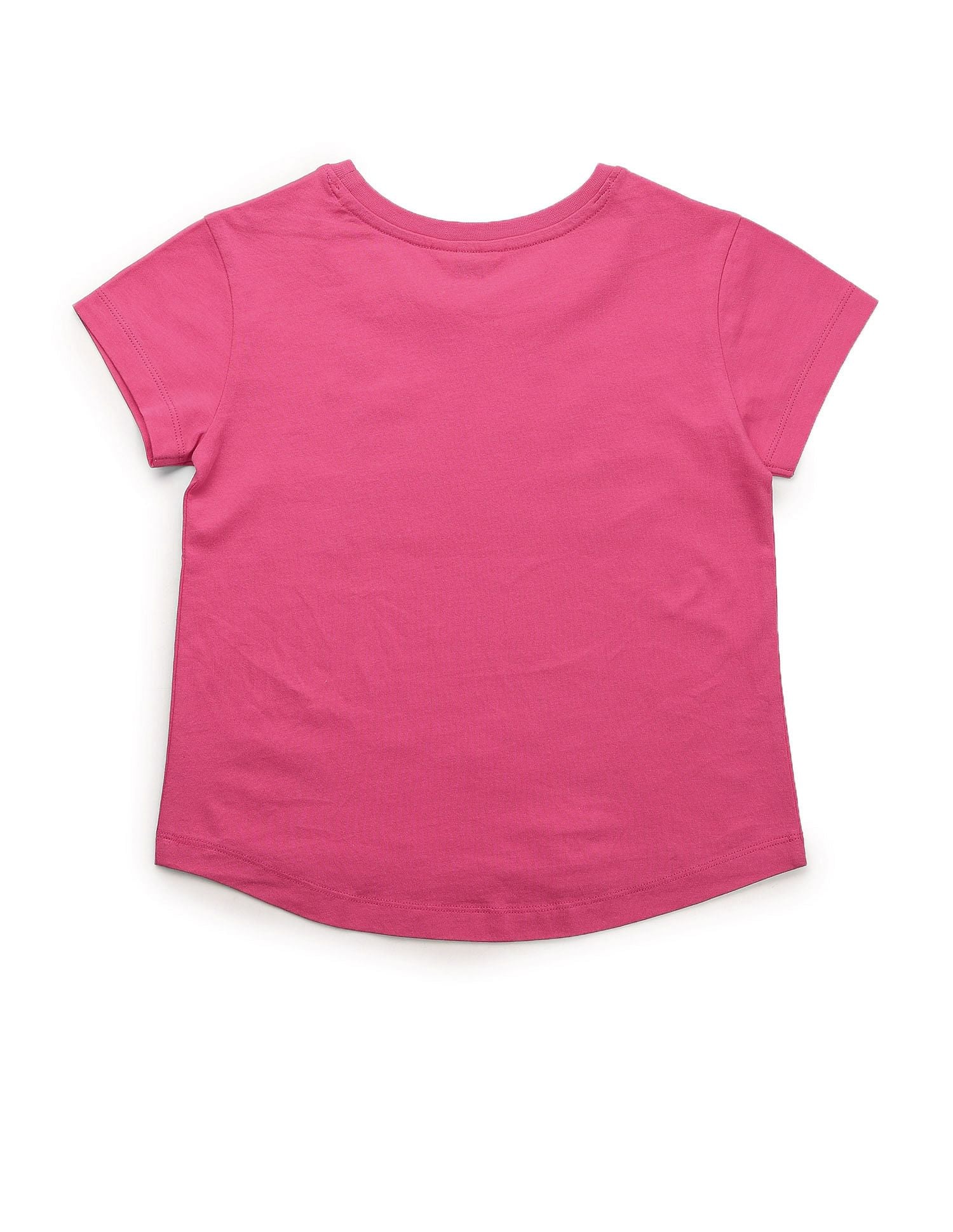 Girls Puff Print Relaxed Fit T-Shirt Dark Pink - U.S. POLO ASSN. | Large