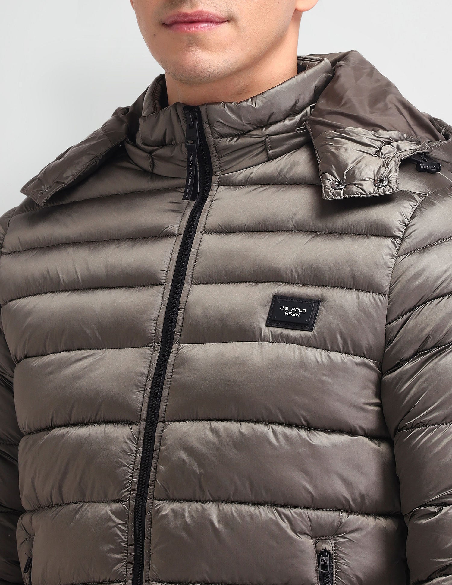 Regular Fit Solid Padded Jacket Mousse - U.S. POLO ASSN. | Large