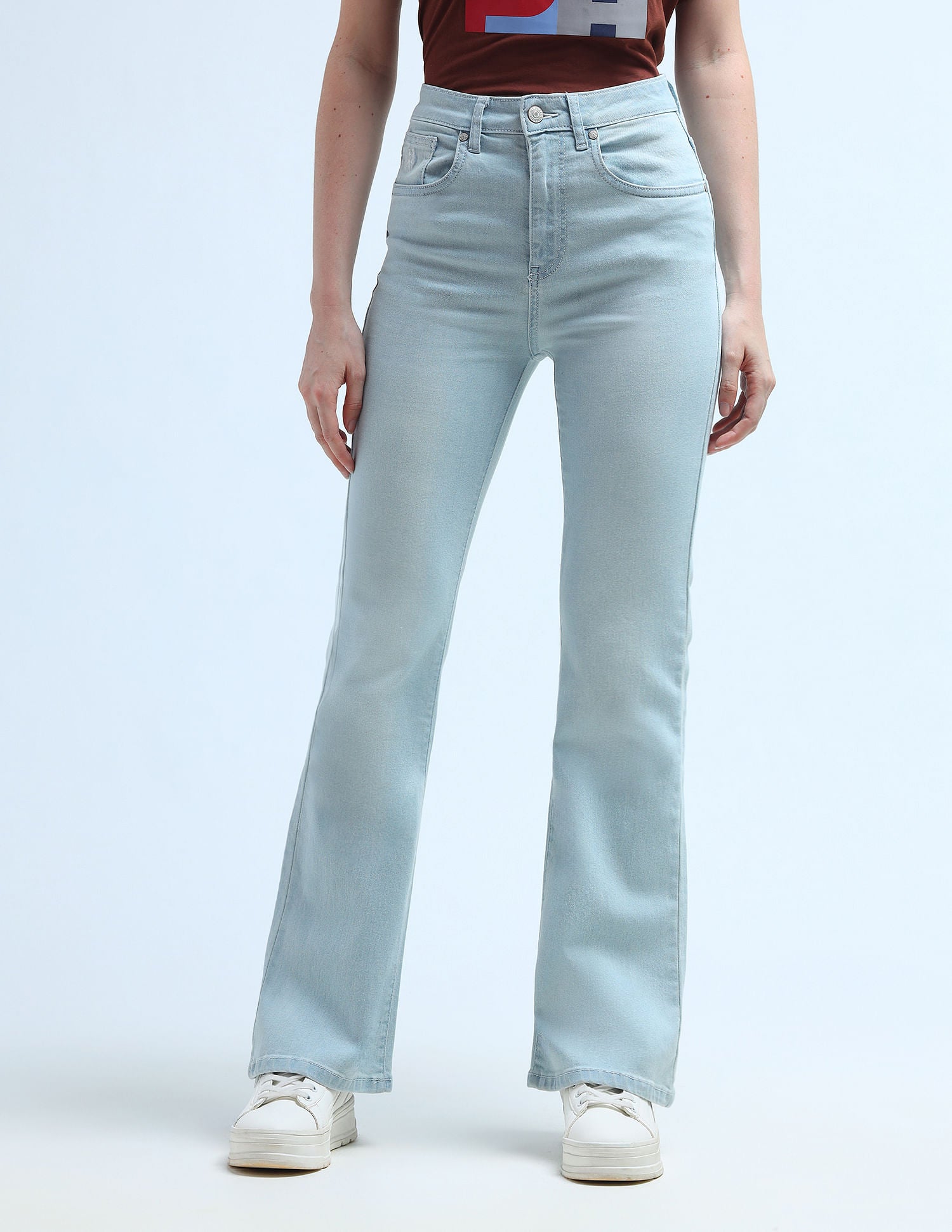 High Rise Flare Fit Jeans Blue - U.S. POLO ASSN. | Large