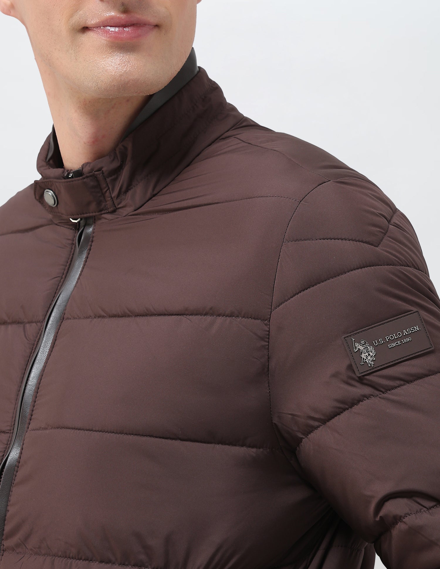 High Neck Puffer Jacket Choco - U.S. POLO ASSN. | Large