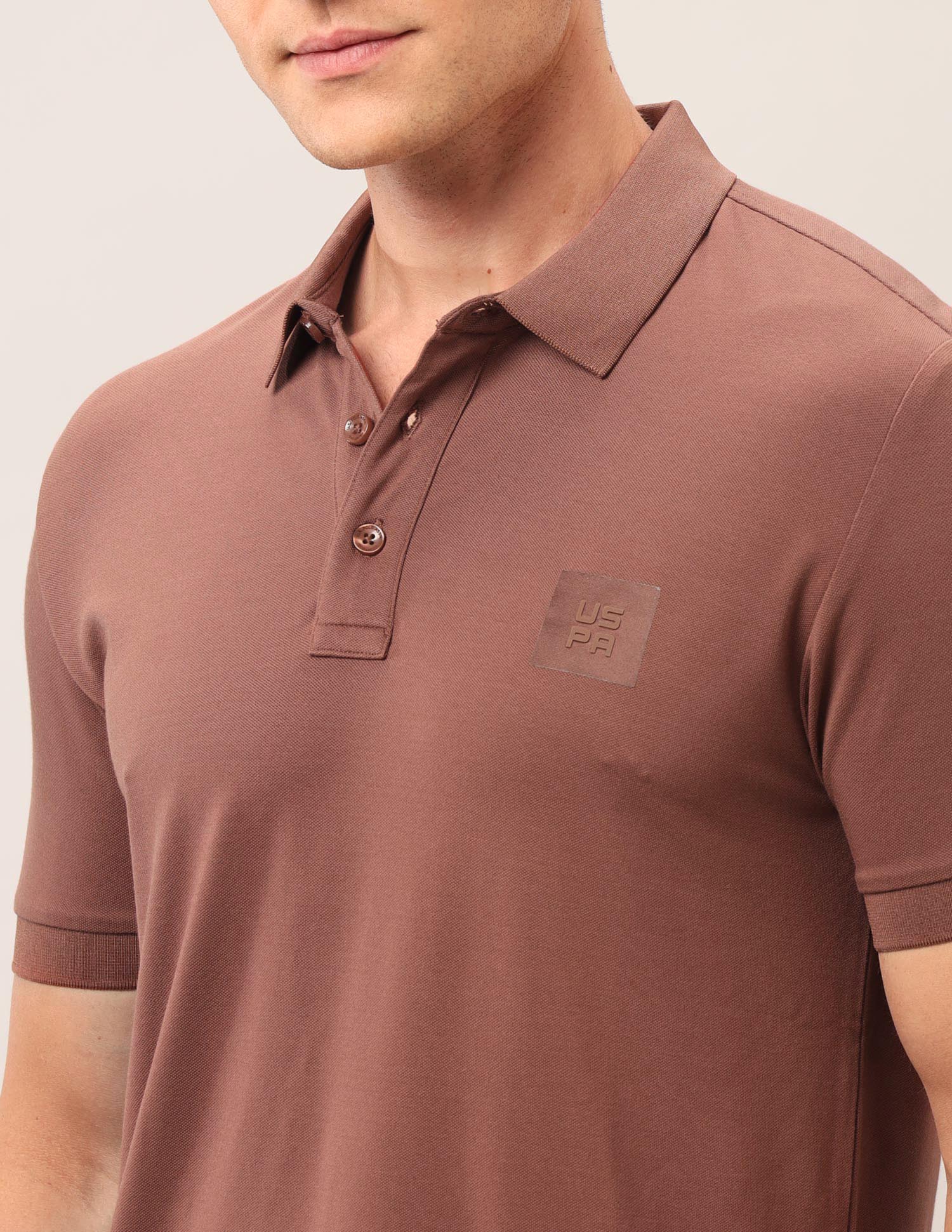 Solid Muscle Fit Polo Shirt Rust - U.S. Polo Assn. India | Large