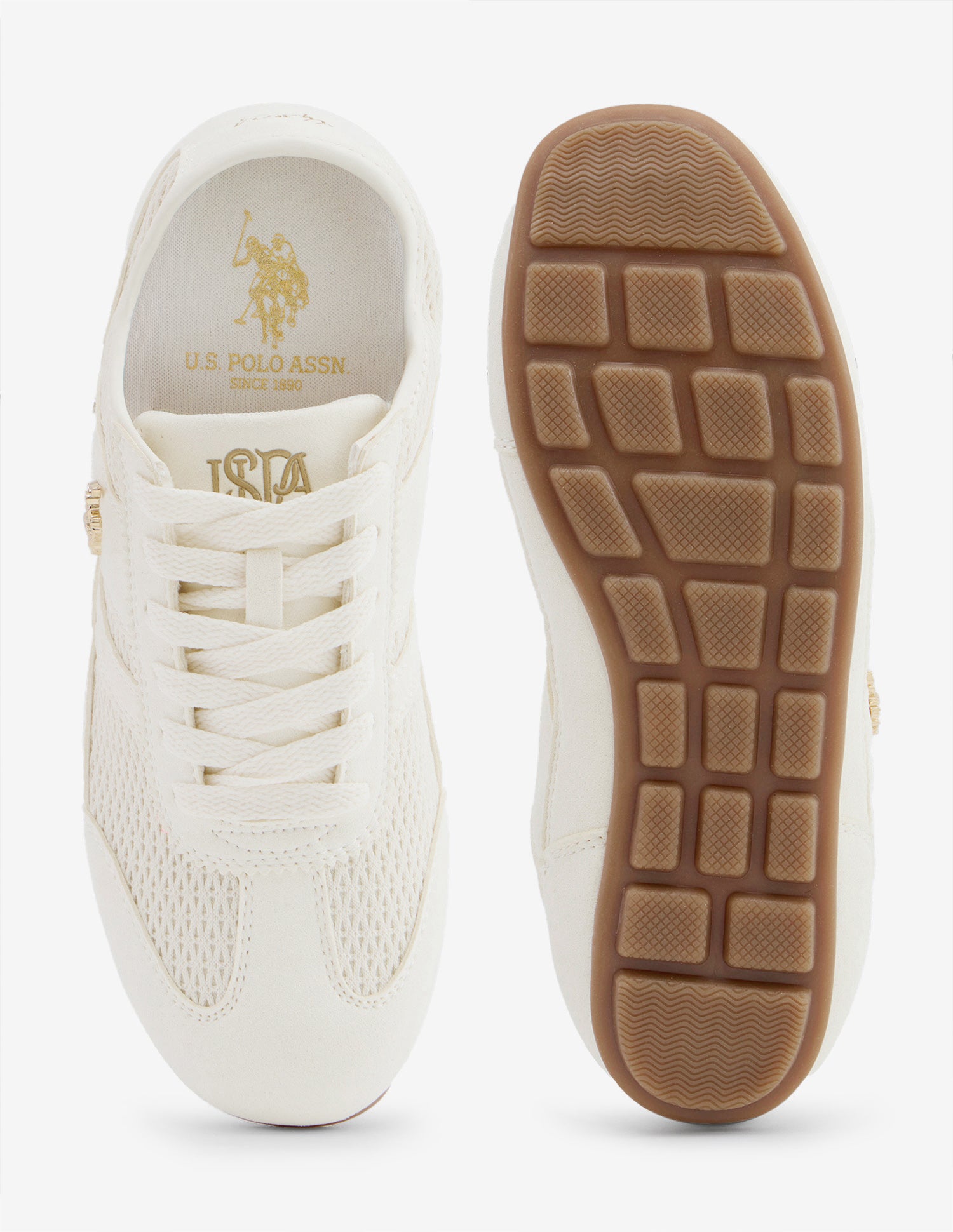 Textured Liorane Suede Sneakers Off White - U.S. Polo Assn. India | Large