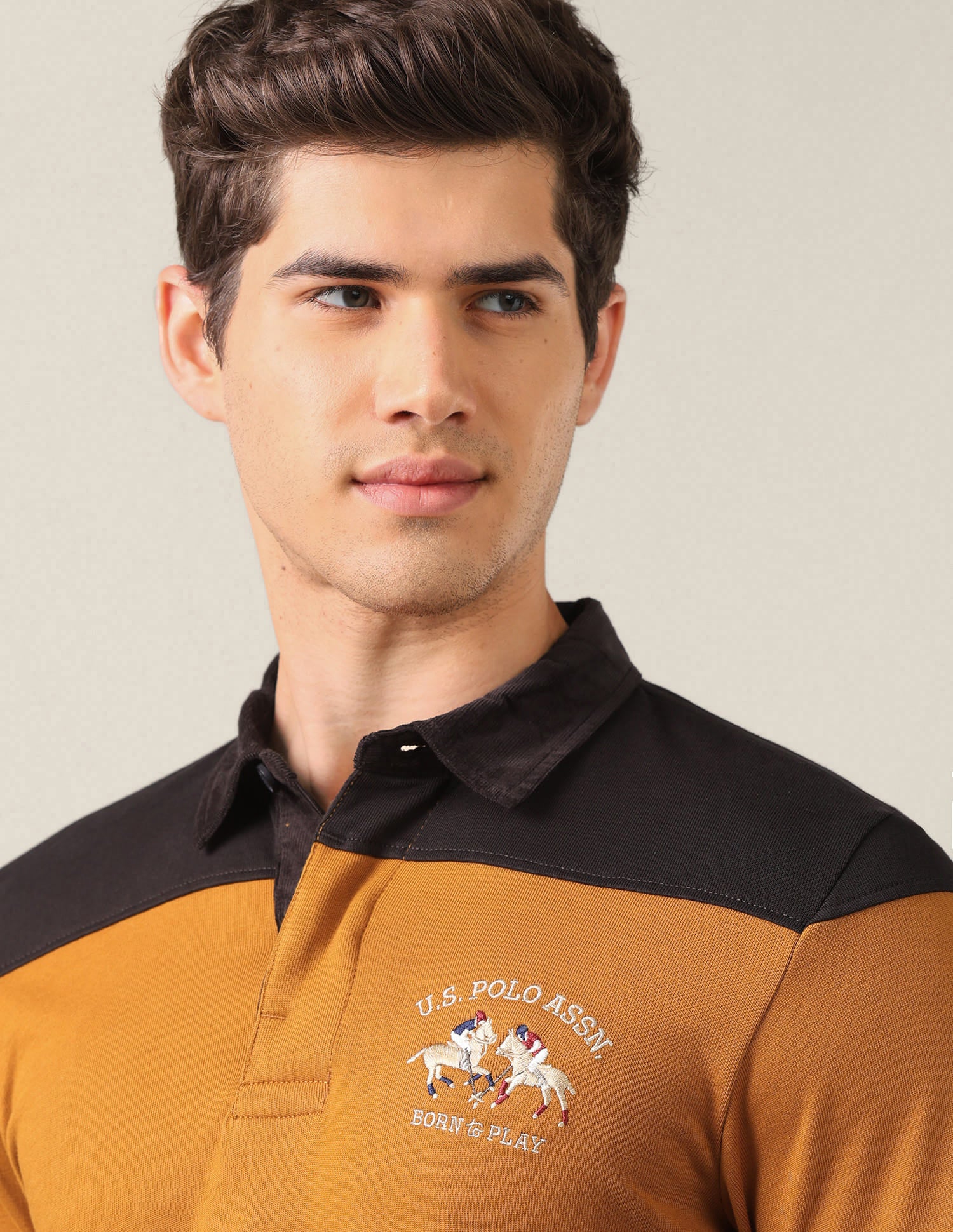 Horizontal Striped Slim Fit Polo Shirt Yellow - U.S. Polo Assn. India | Large