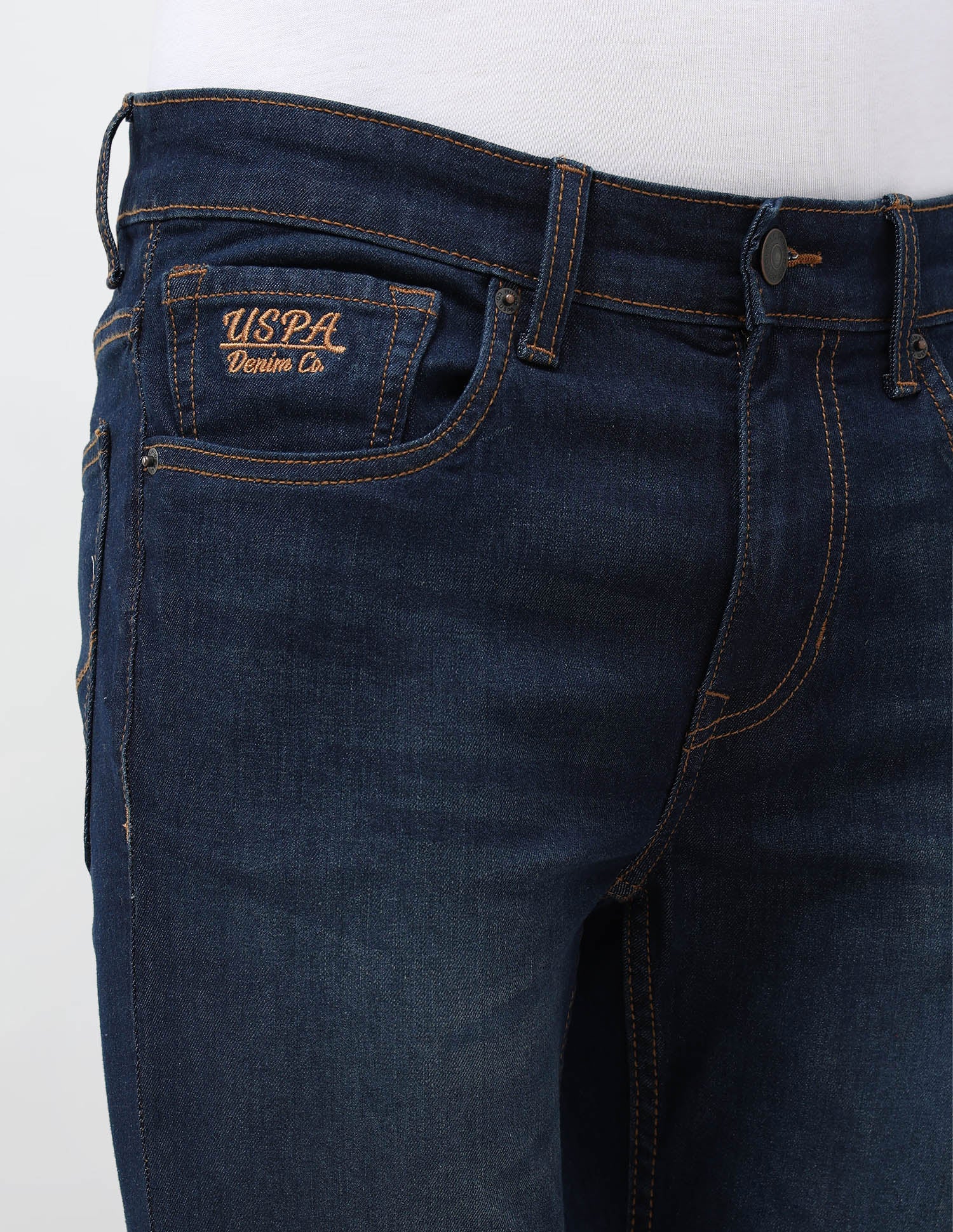 Brandon Slim Tapered Fit Blue Jeans Dark Indigo - U.S. POLO ASSN. | Large