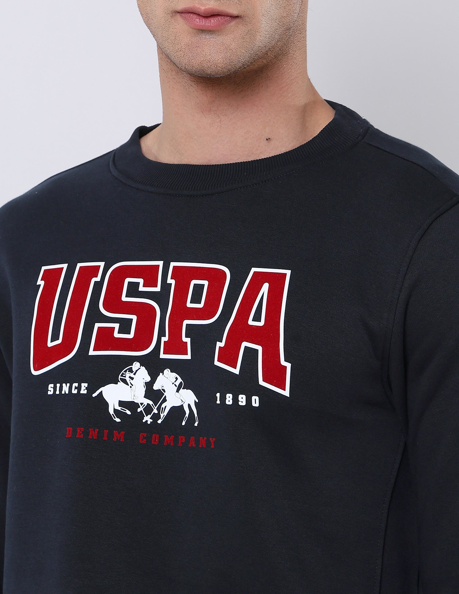 Brand Printed Regular Fit Sweatshirt Navy - U.S. POLO ASSN. | Large