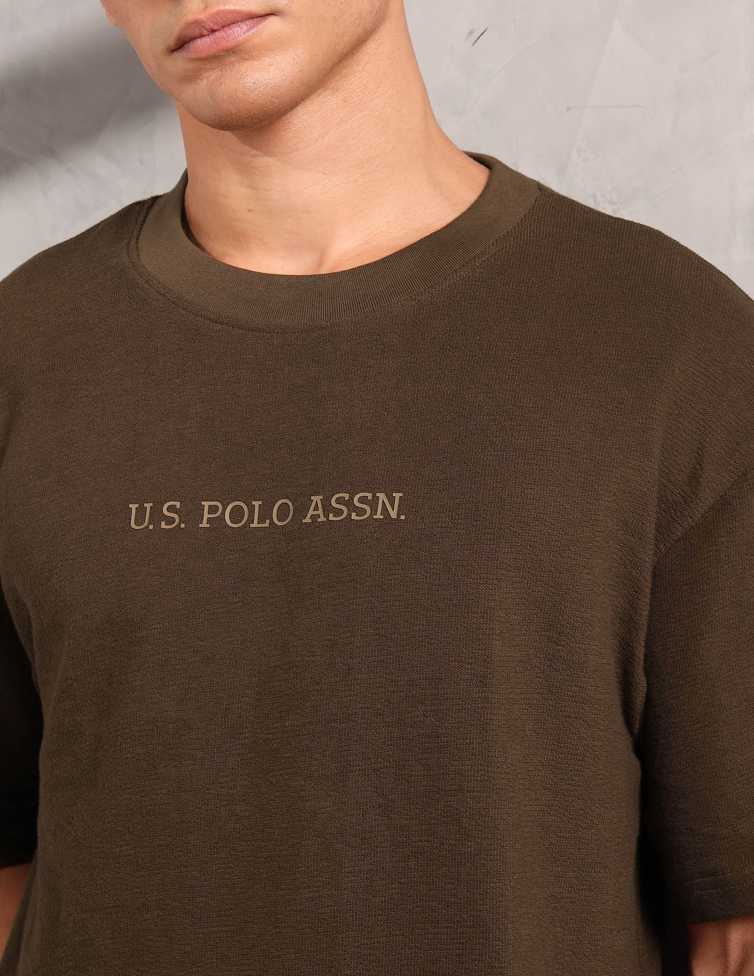 Pure Cotton Oversized Fit PE004 Lounge T-Shirt - Pack Of 1 Chestnut - U.S. POLO ASSN. | Large