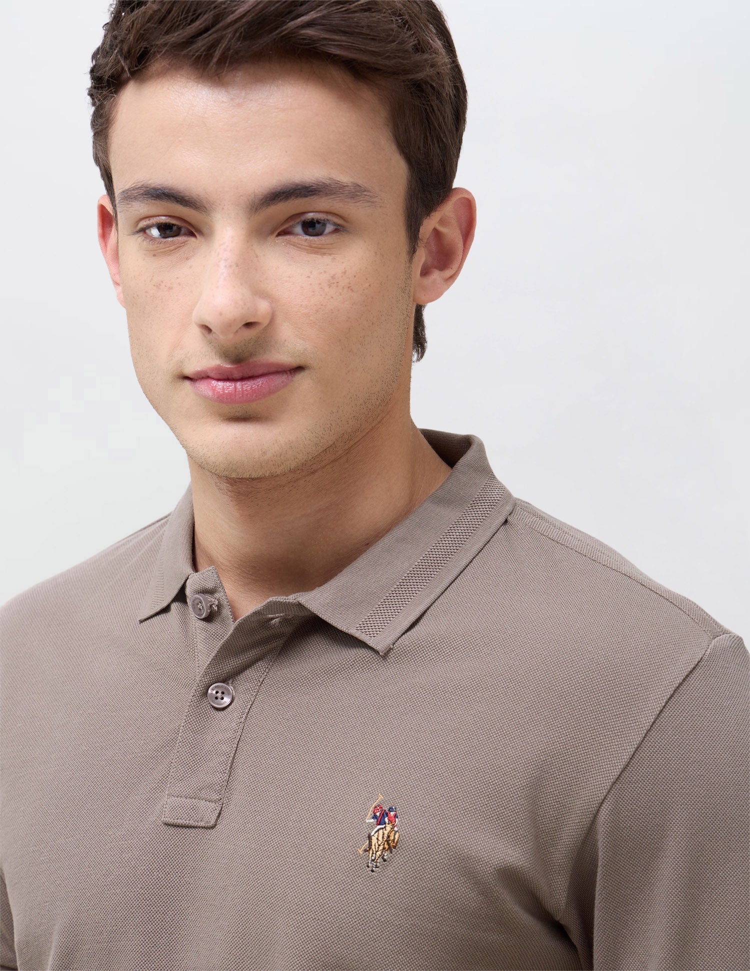Solid Slim Fit Polo Shirt Brown - U.S. Polo Assn. India | Large