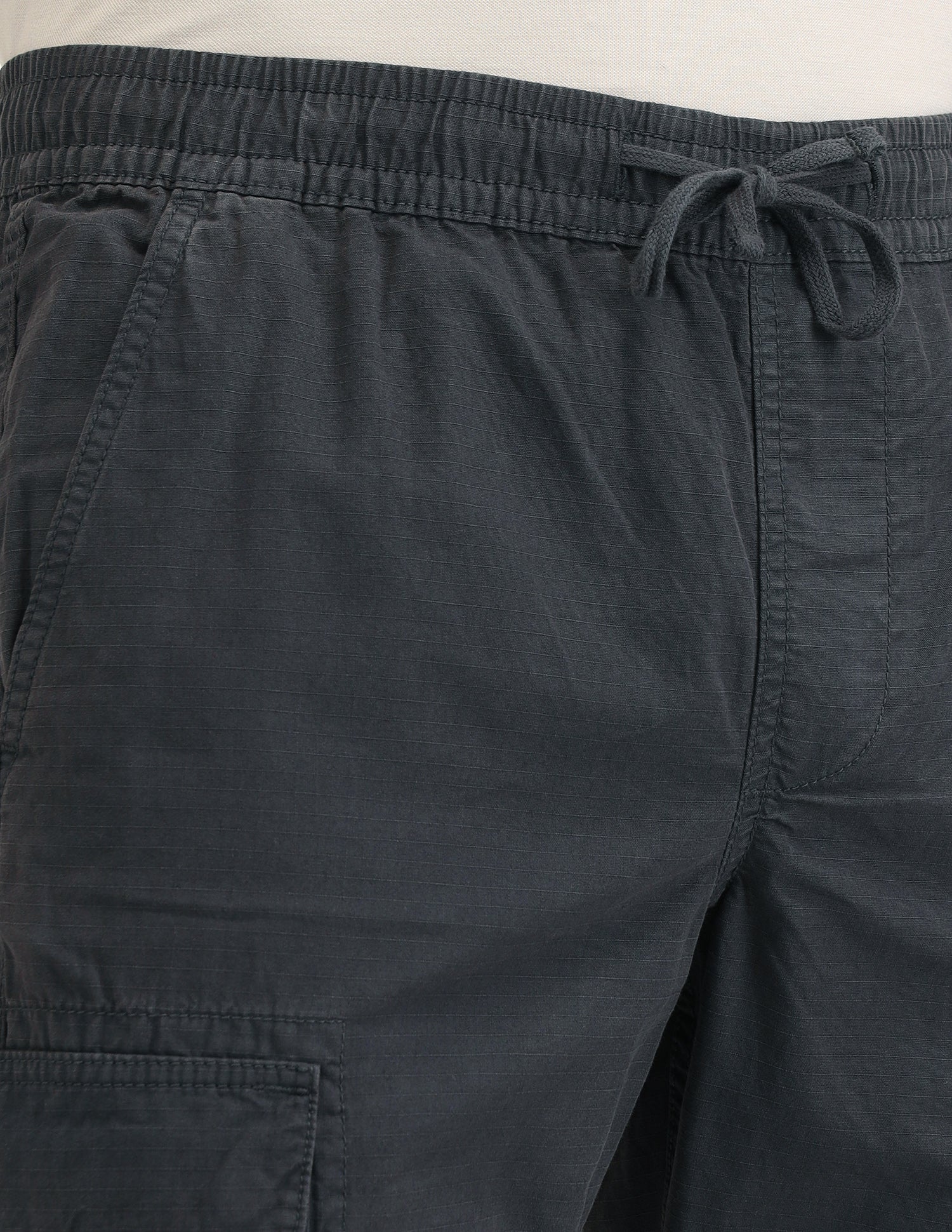 Straight Fit Textured Trousers Charcoal - U.S. Polo Assn. India | Large