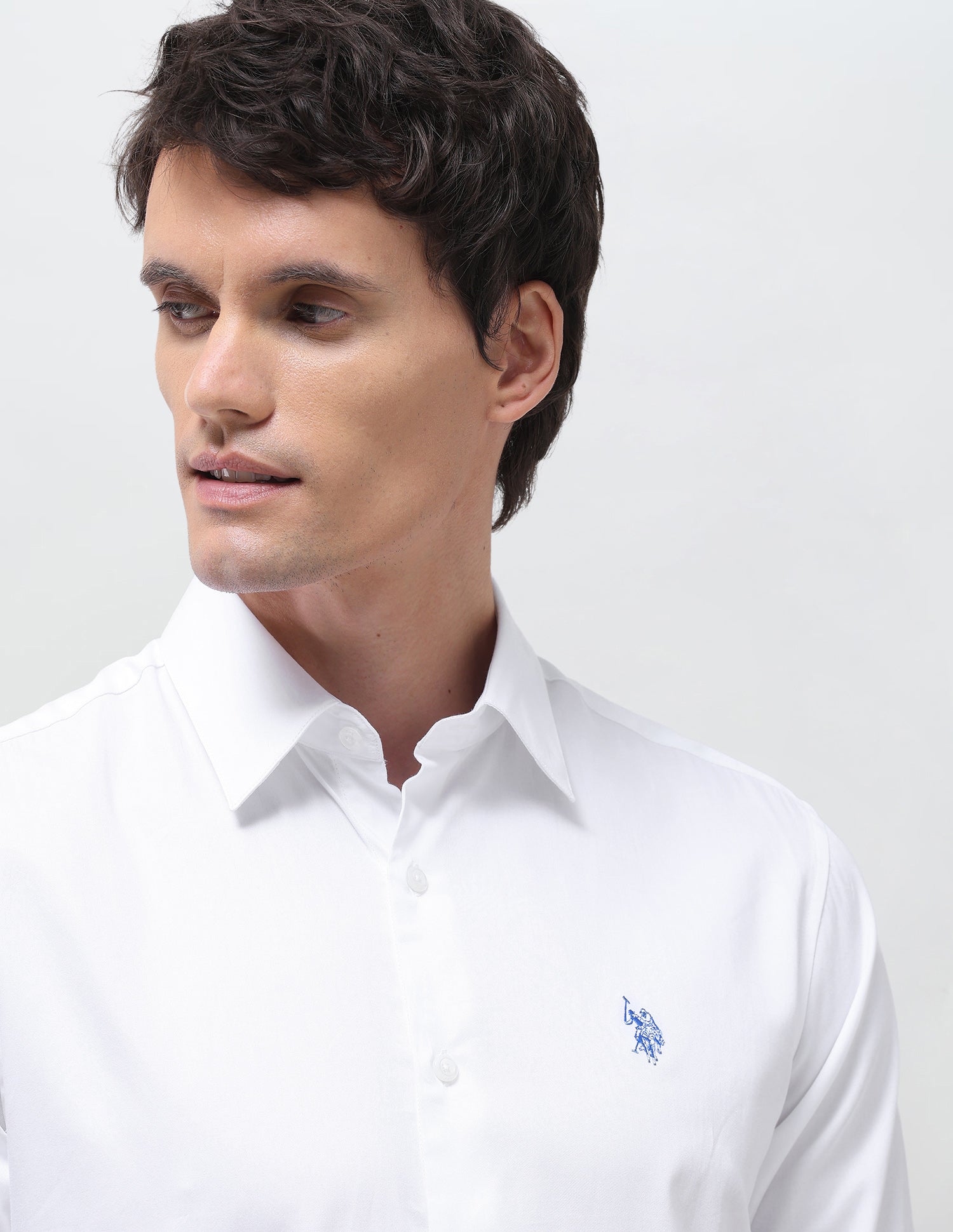 Satin Solid Shirt White - U.S. Polo Assn. India | Large