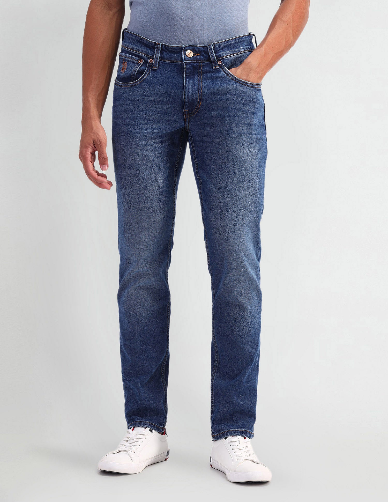 Brandon Slim Fit Mid Rise Jeans Blue - U.S. POLO ASSN. | Large