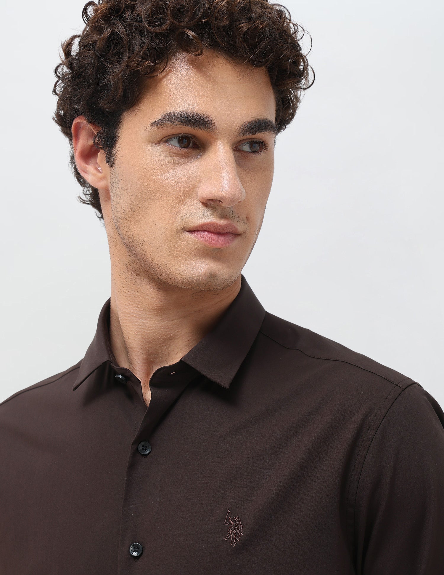 Solid Tailored Fit Shirt Choco - U.S. Polo Assn. India | Large