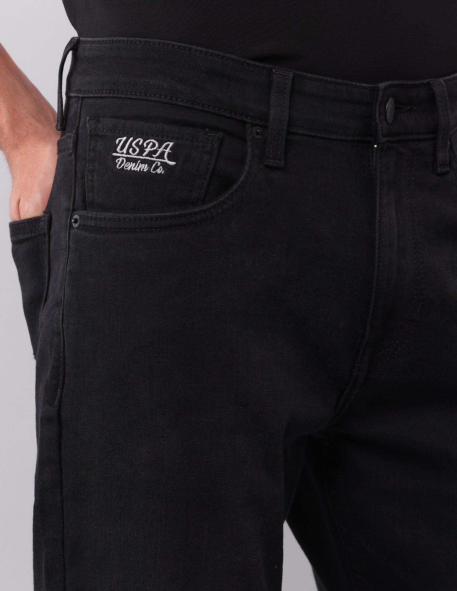 Cole Comfort Cropped Fit Black Jeans Black - U.S. POLO ASSN. | Large