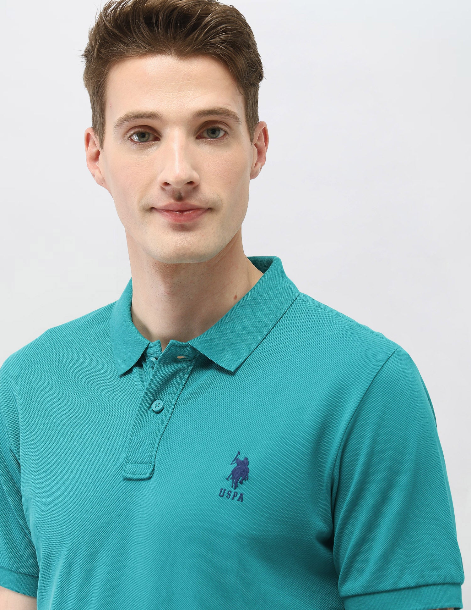 Solid Slim Fit Polo Shirt Green - U.S. Polo Assn. India | Large