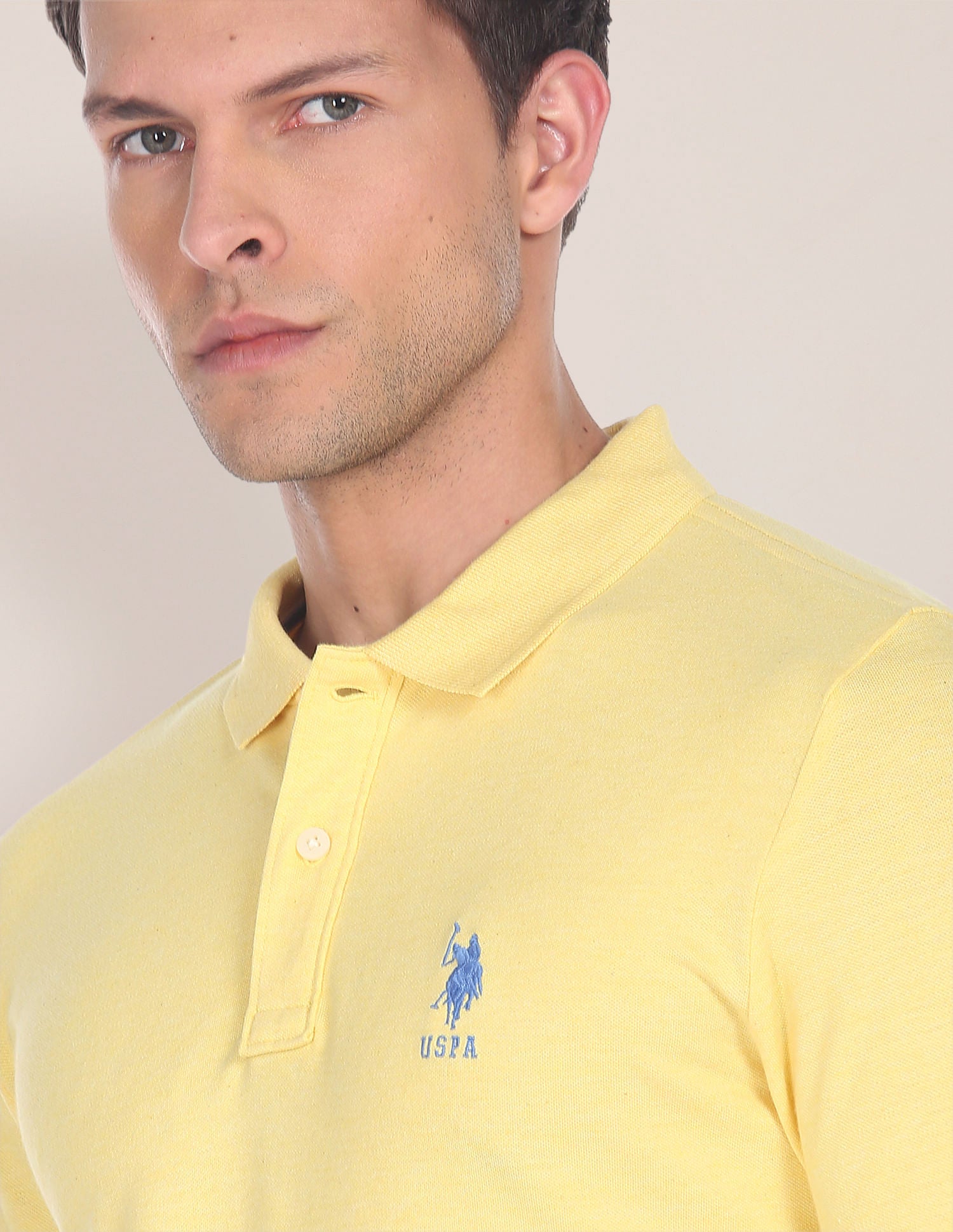 Cotton Bamboo Stretch Polo Shirt Yellow - U.S. Polo Assn. India | Large