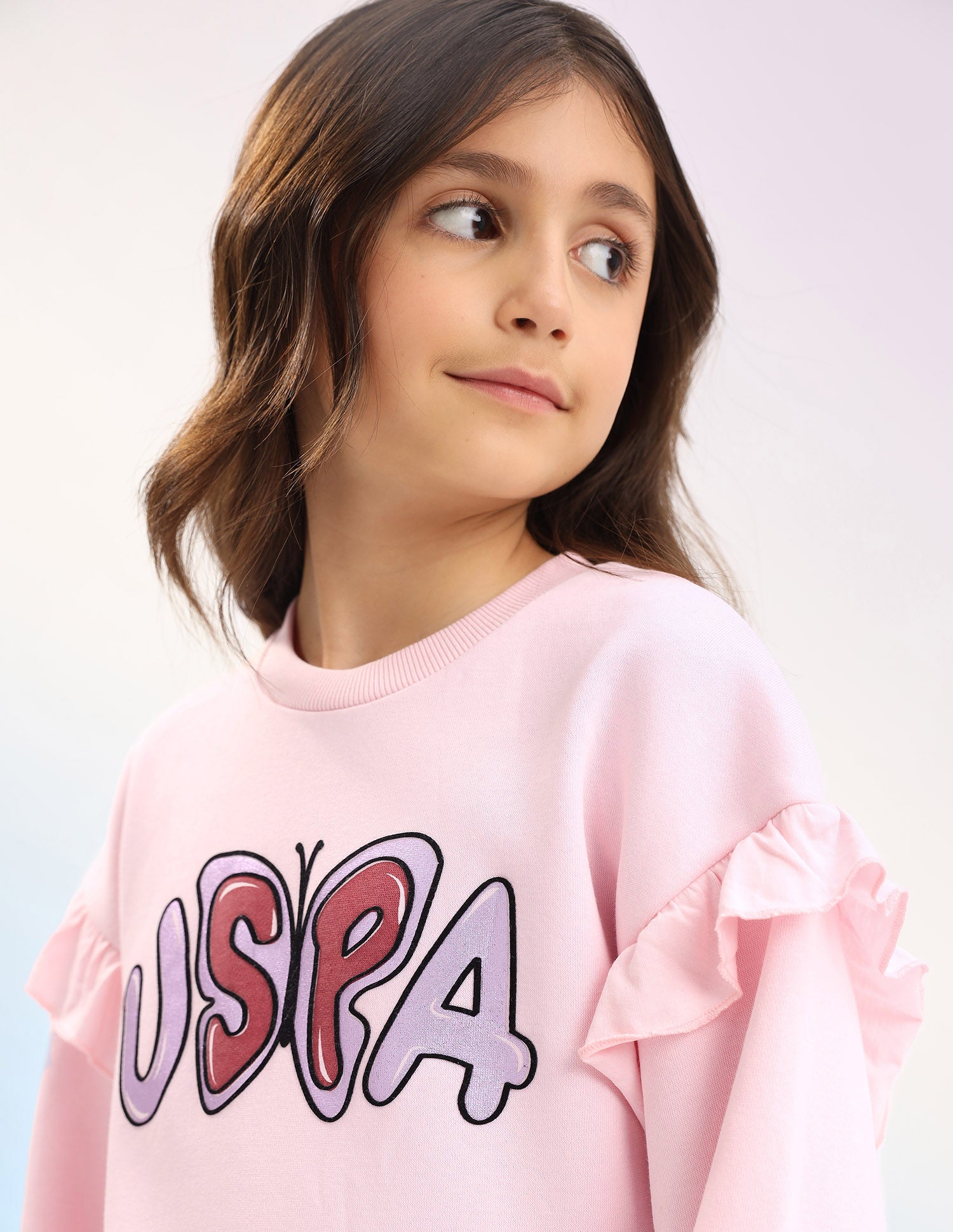 Brand Printed Regular Fit Sweatshirt Light Pink - U.S. POLO ASSN. | Large