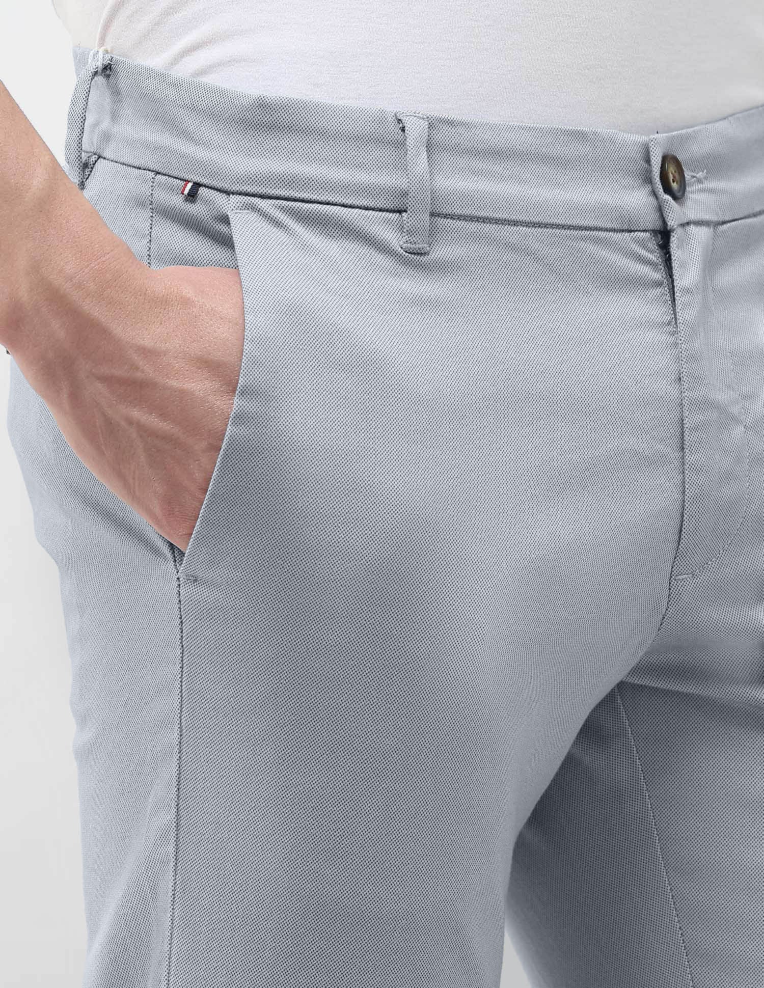 Super Slim Fit Satin Trousers Grey - U.S. Polo Assn. India | Large