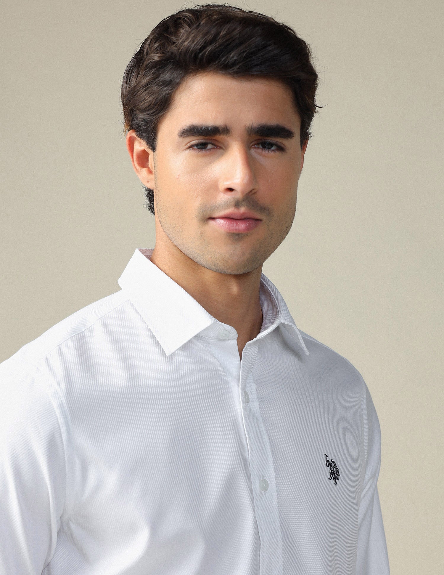 Textured Dobby Shirt White - U.S. POLO ASSN. | Large