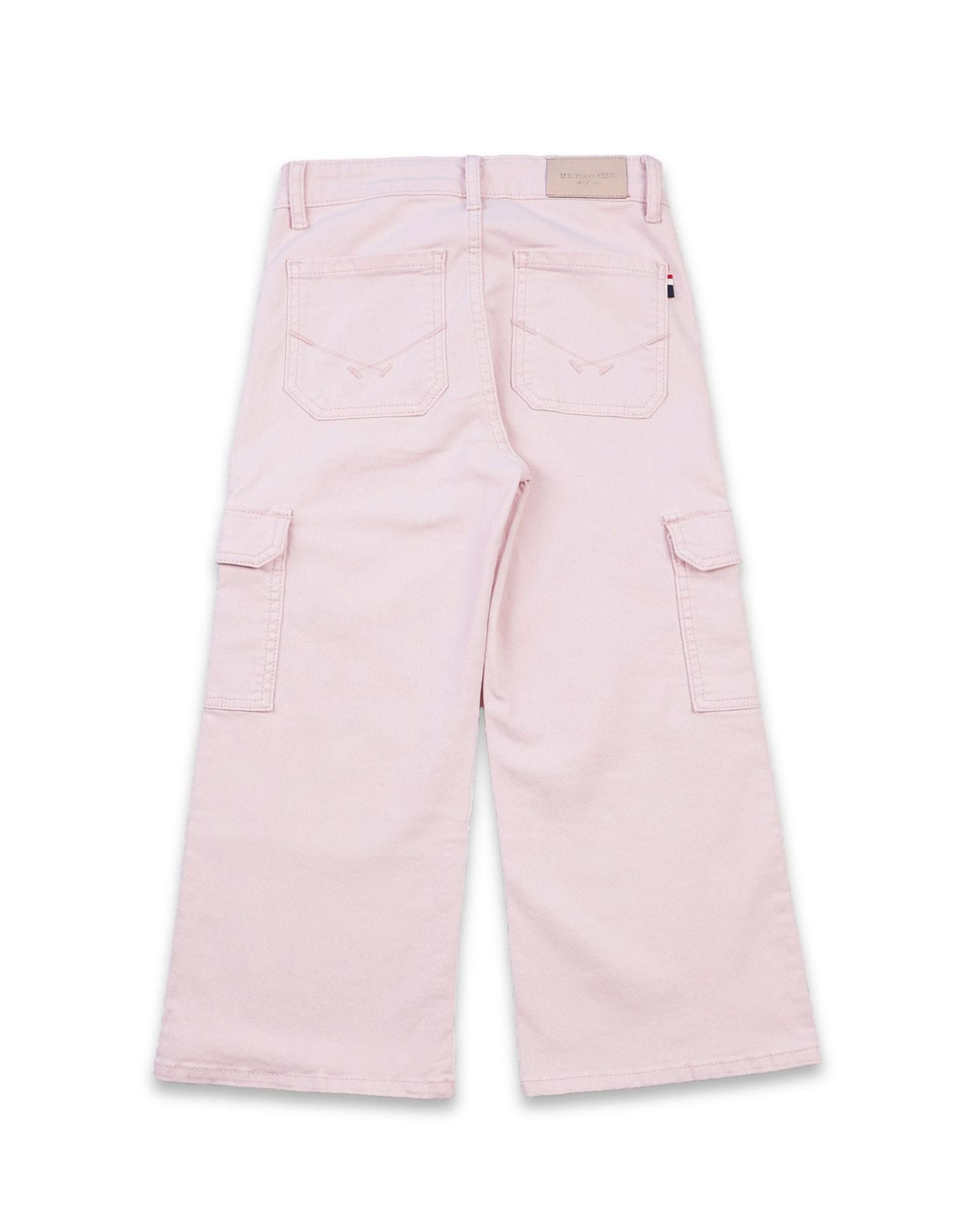 Girls Wide Leg Fit Cargo Jeans Ivory - U.S. POLO ASSN. | Large