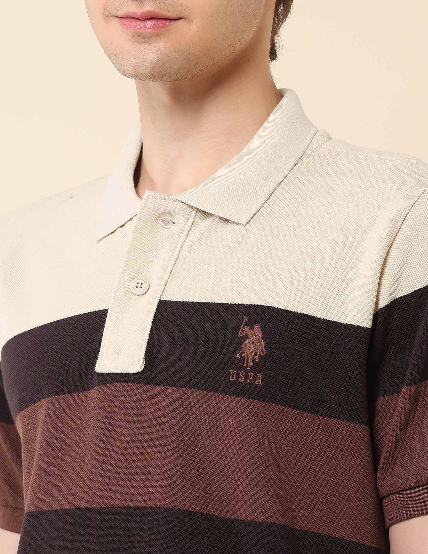 Colourblocked Classic Polo Shirt Dark Brown - U.S. Polo Assn. India | Large
