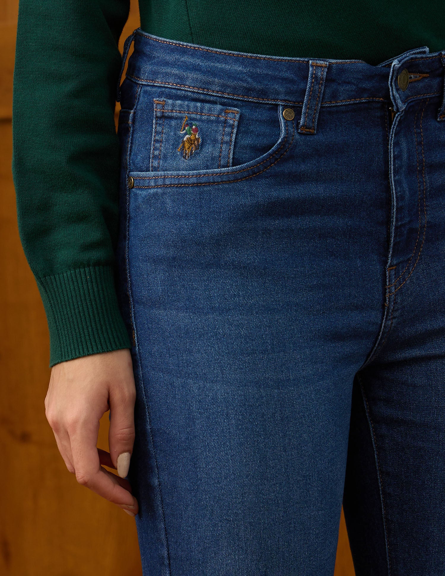 High Rise Flared Fit Jeans Blue - U.S. POLO ASSN. | Large