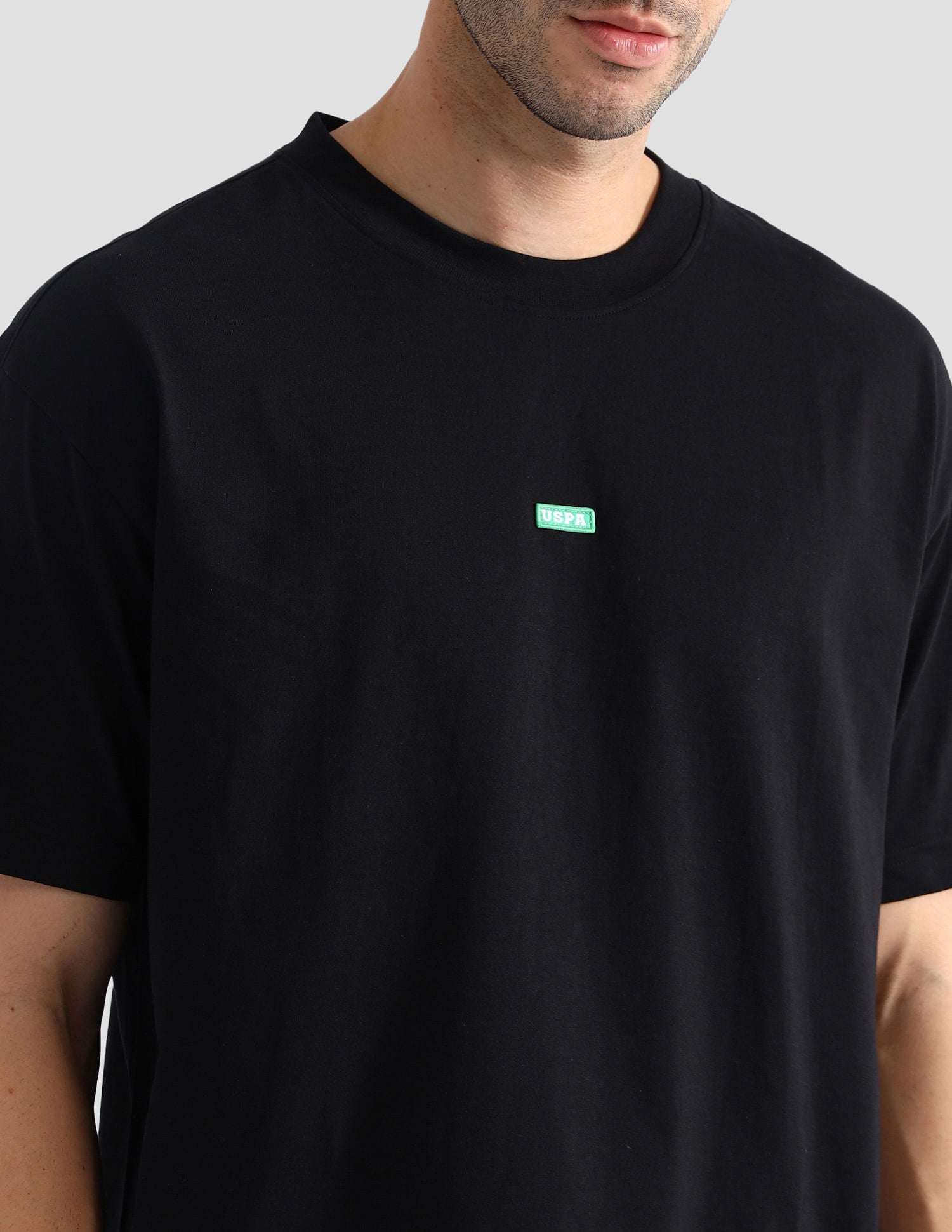 Pure Cotton Oversized OEE04 Lounge T-Shirt Black - U.S. POLO ASSN. | Large