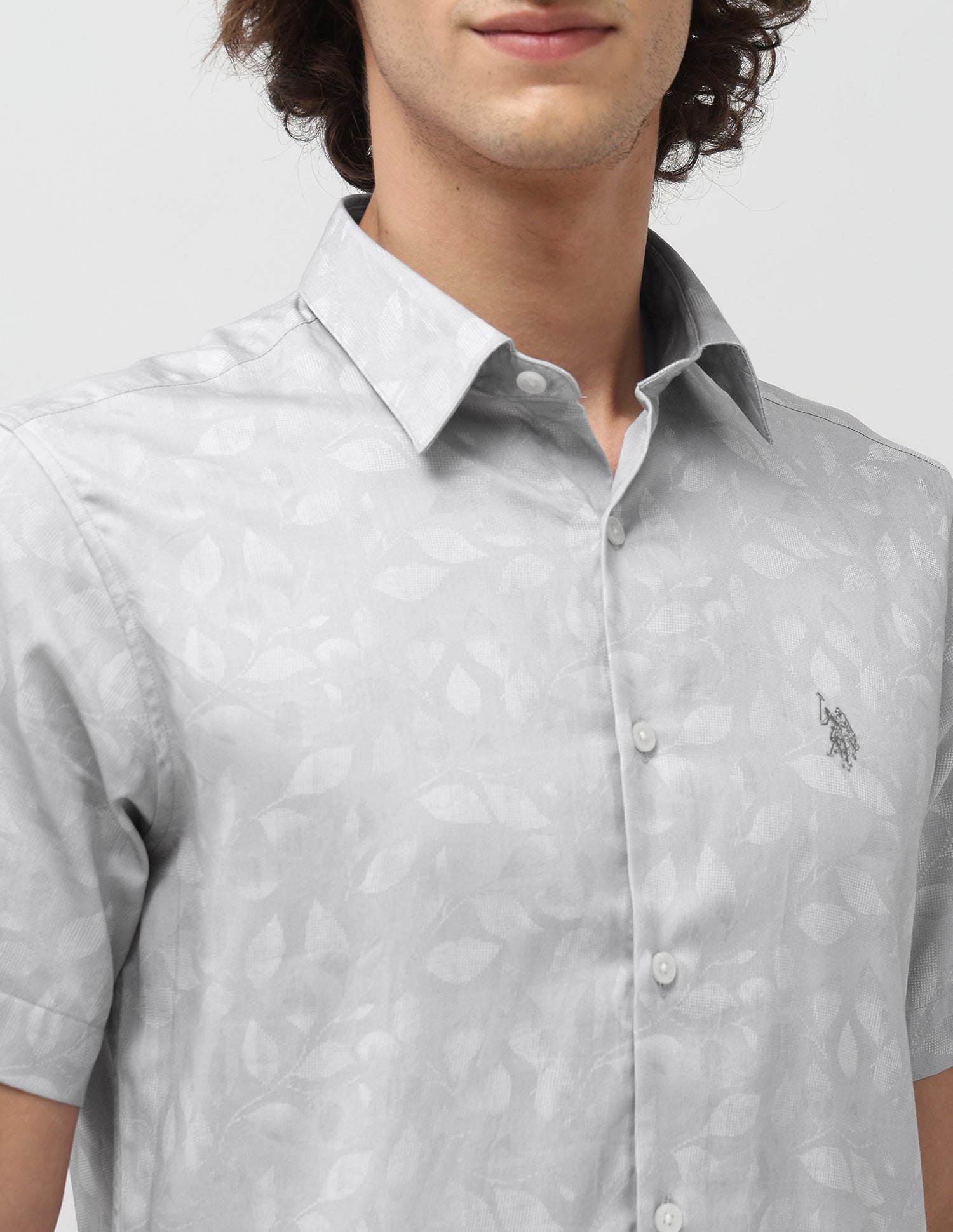 Tailored Fit Satin Shirt Grey - U.S. Polo Assn. India | Large