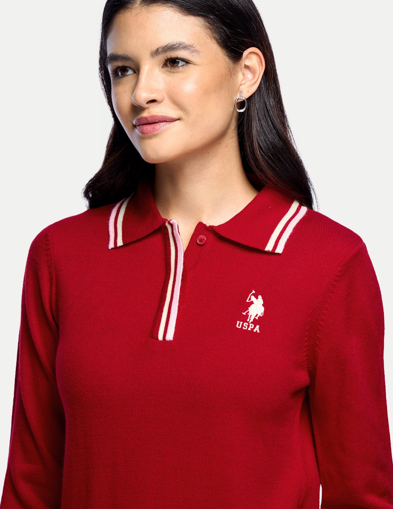 Solid Regular Fit Sweater Red - U.S. Polo Assn. India | Large