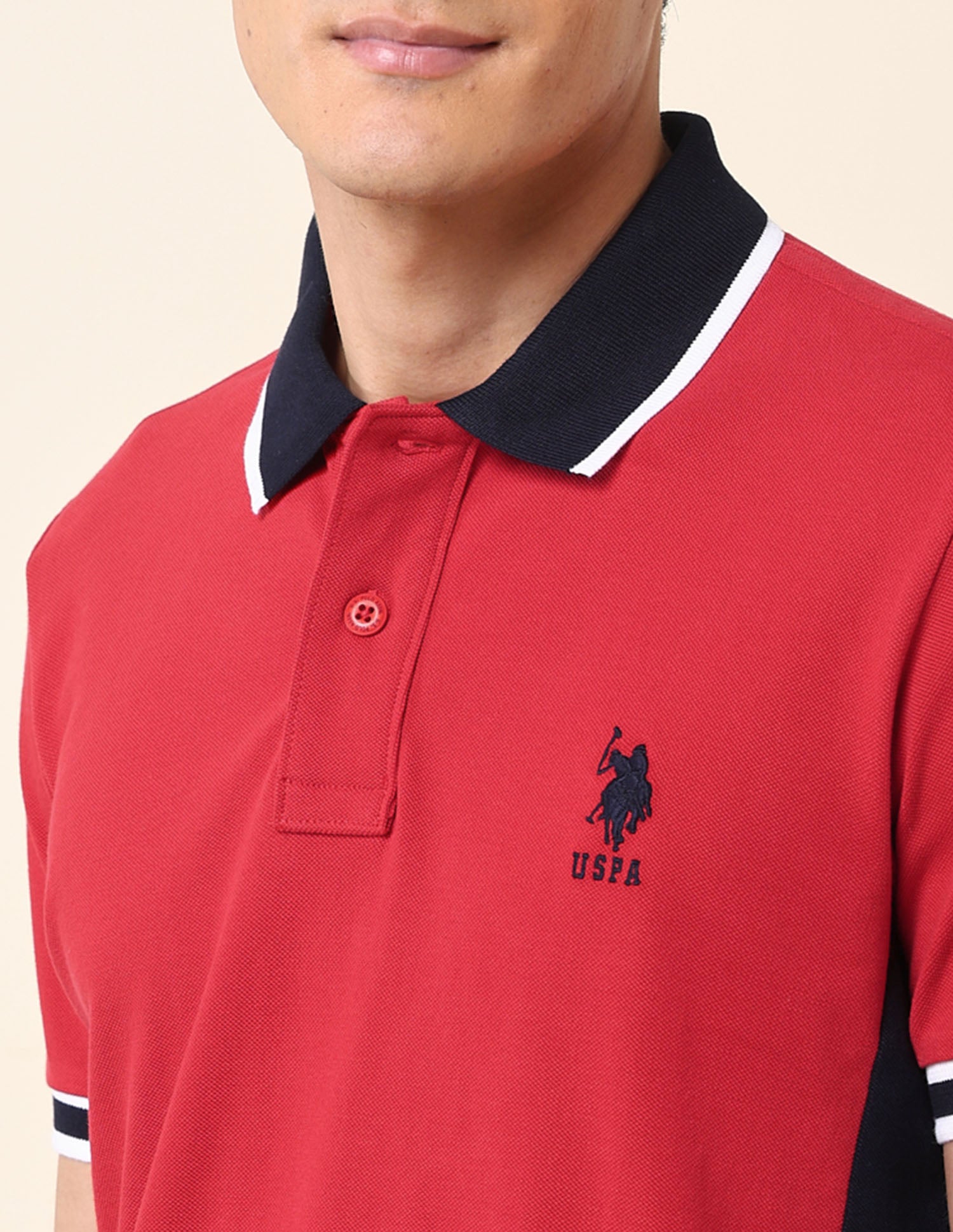Pure Cotton Classic Polo Shirt Red - U.S. Polo Assn. India | Large