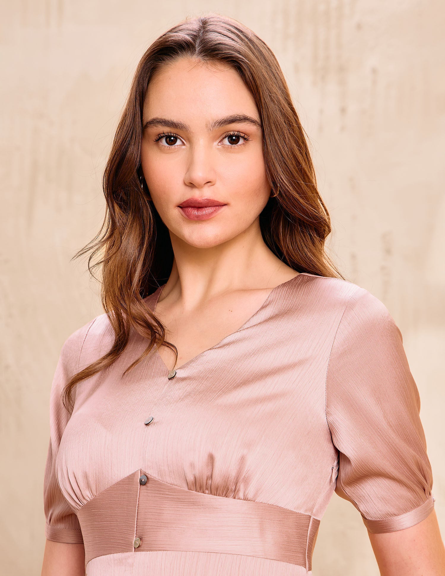 Solid V-neck A-lineDress Pink - U.S. POLO ASSN. | Large