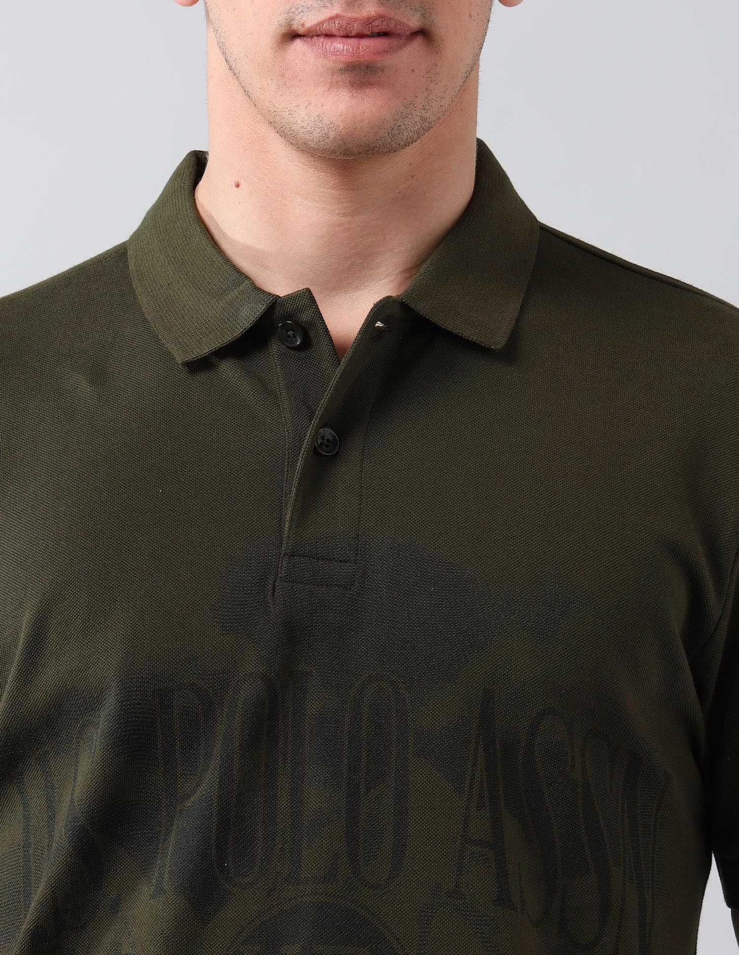 Muscle Fit Brand Printed Polo Shirt Olive - U.S. Polo Assn. India | Large