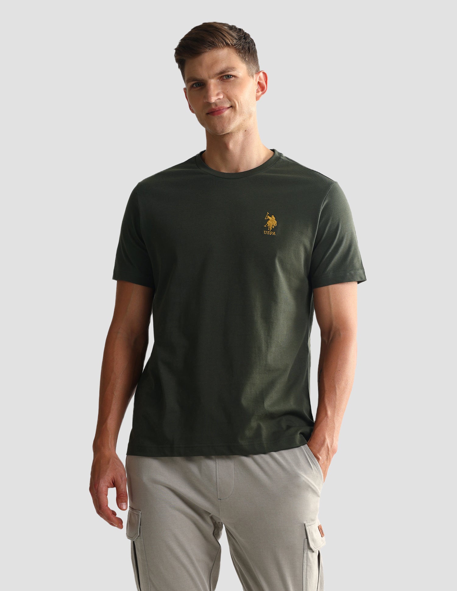 Tonal Logo Cotton 1633 Lounge T-Shirt - Pack Of 2 Blue Mel and White - U.S. POLO ASSN. | Large