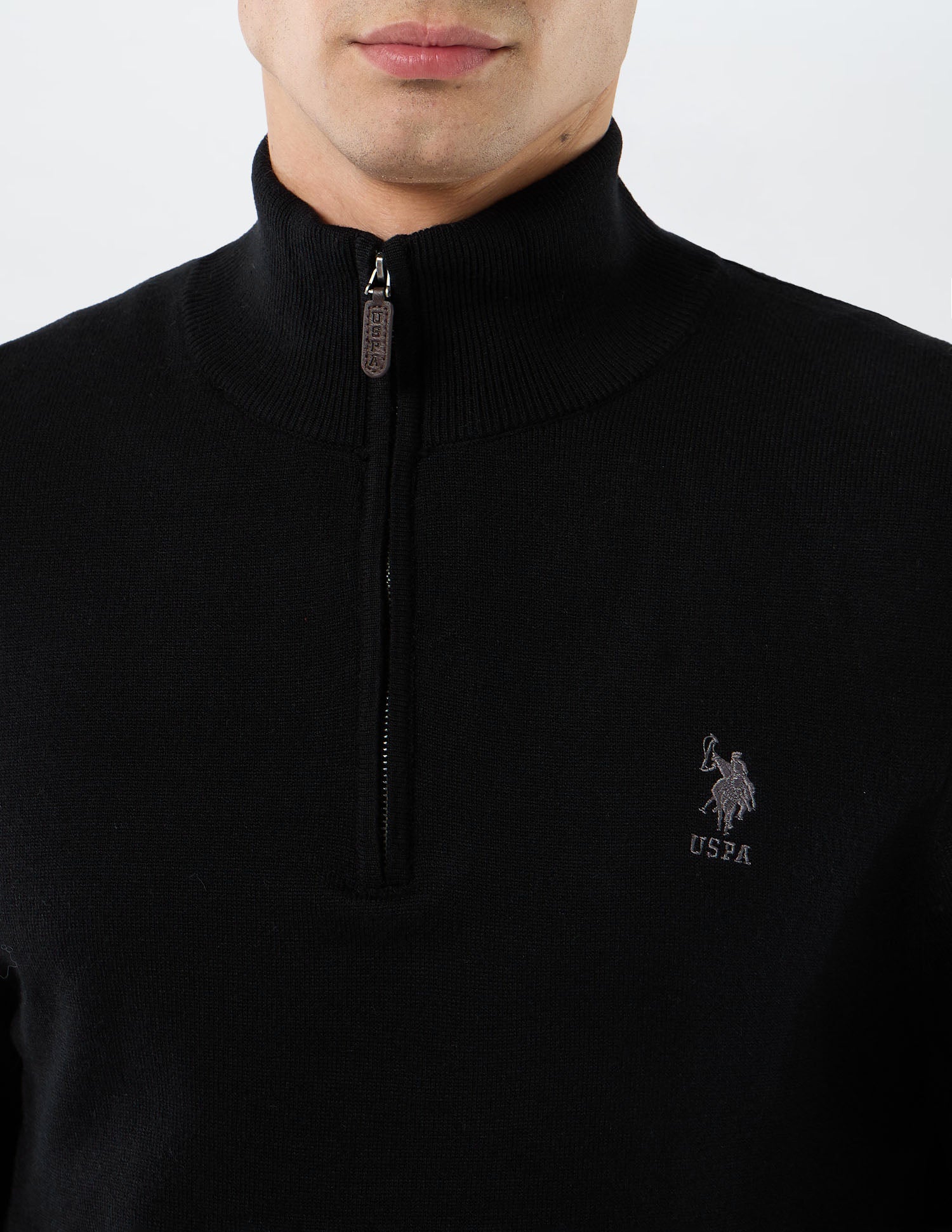 Solid Regular Fit Sweater Black - U.S. POLO ASSN. | Large