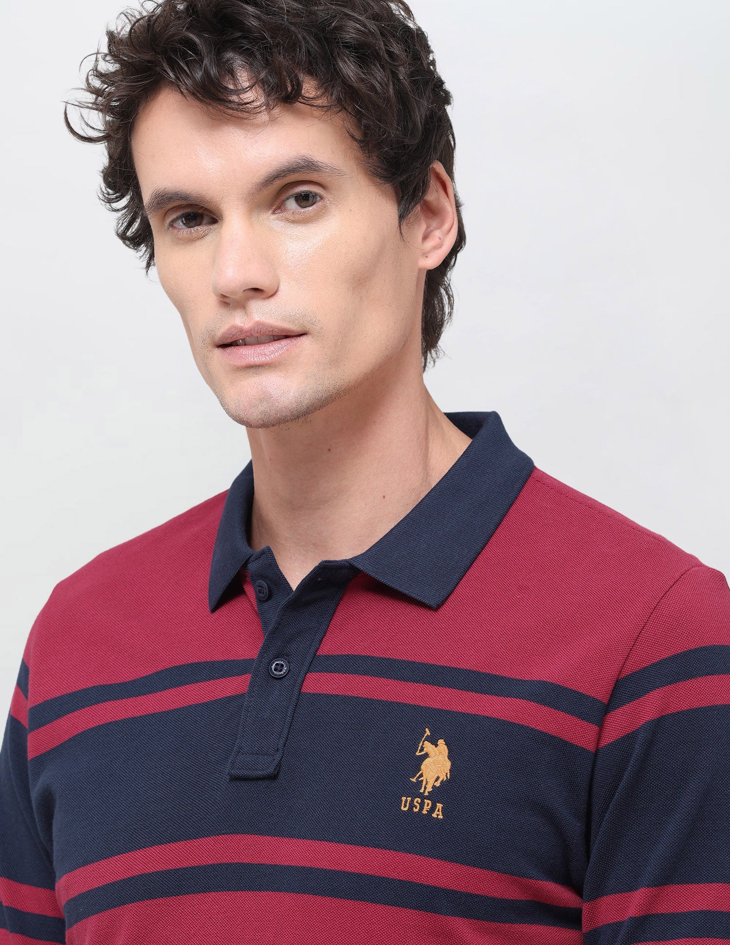 Horizontal Striped Regular Fit Polo Shirt Red - U.S. Polo Assn. India | Large