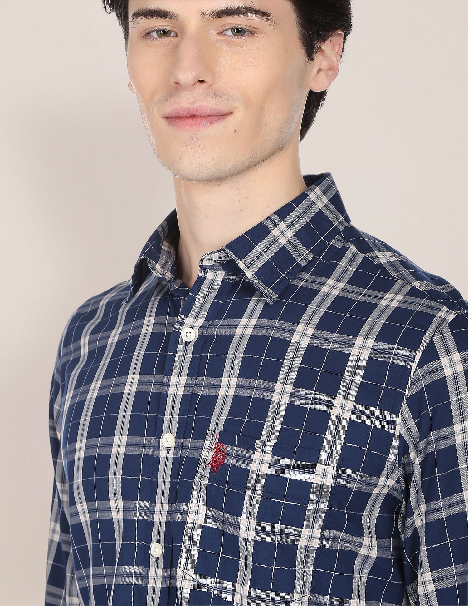 Tartan Check Twill Casual Shirt Navy - U.S. Polo Assn. India | Large