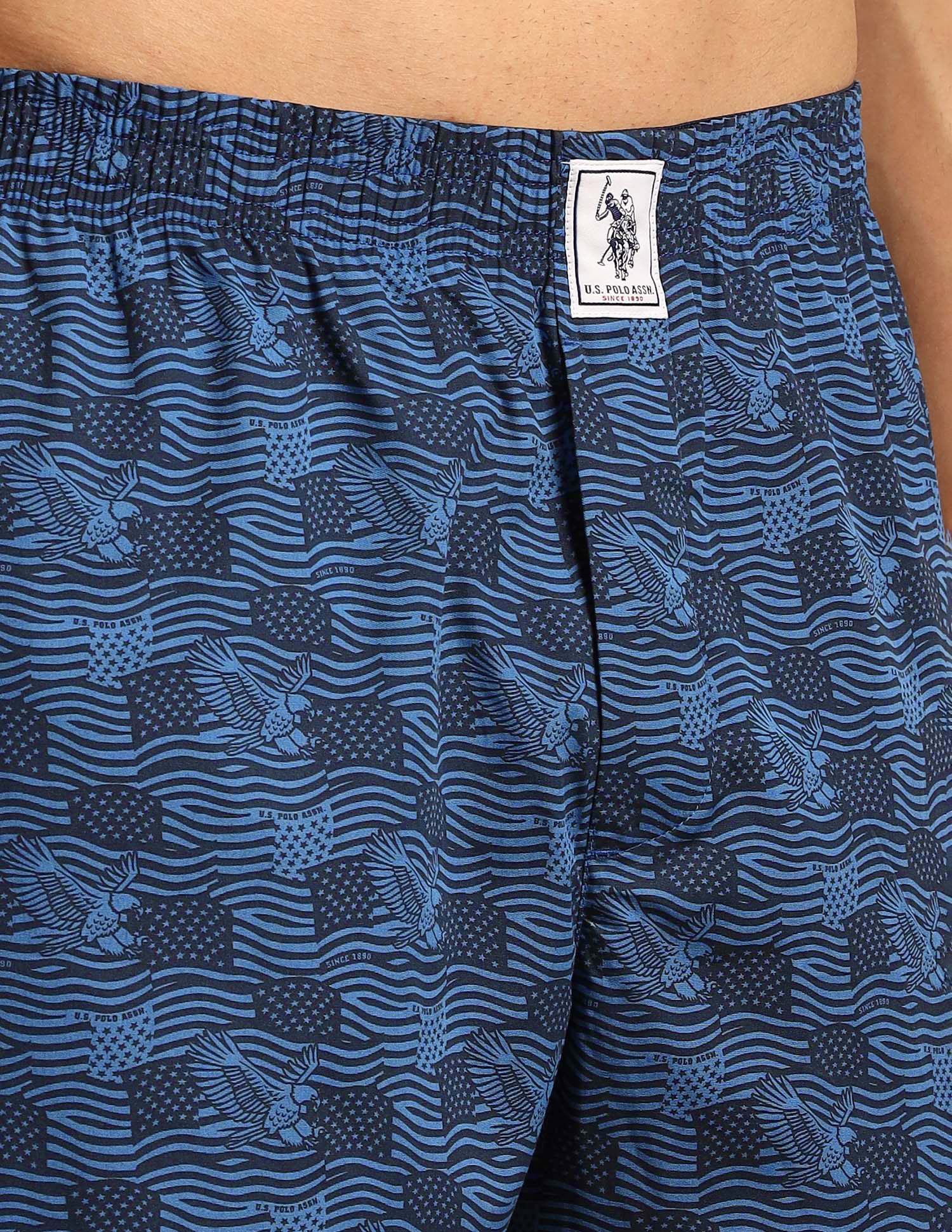 Pure Cotton Printed I657-PR Boxers - Pack Of 1 Blue Eagle - U.S. Polo Assn. India | Large