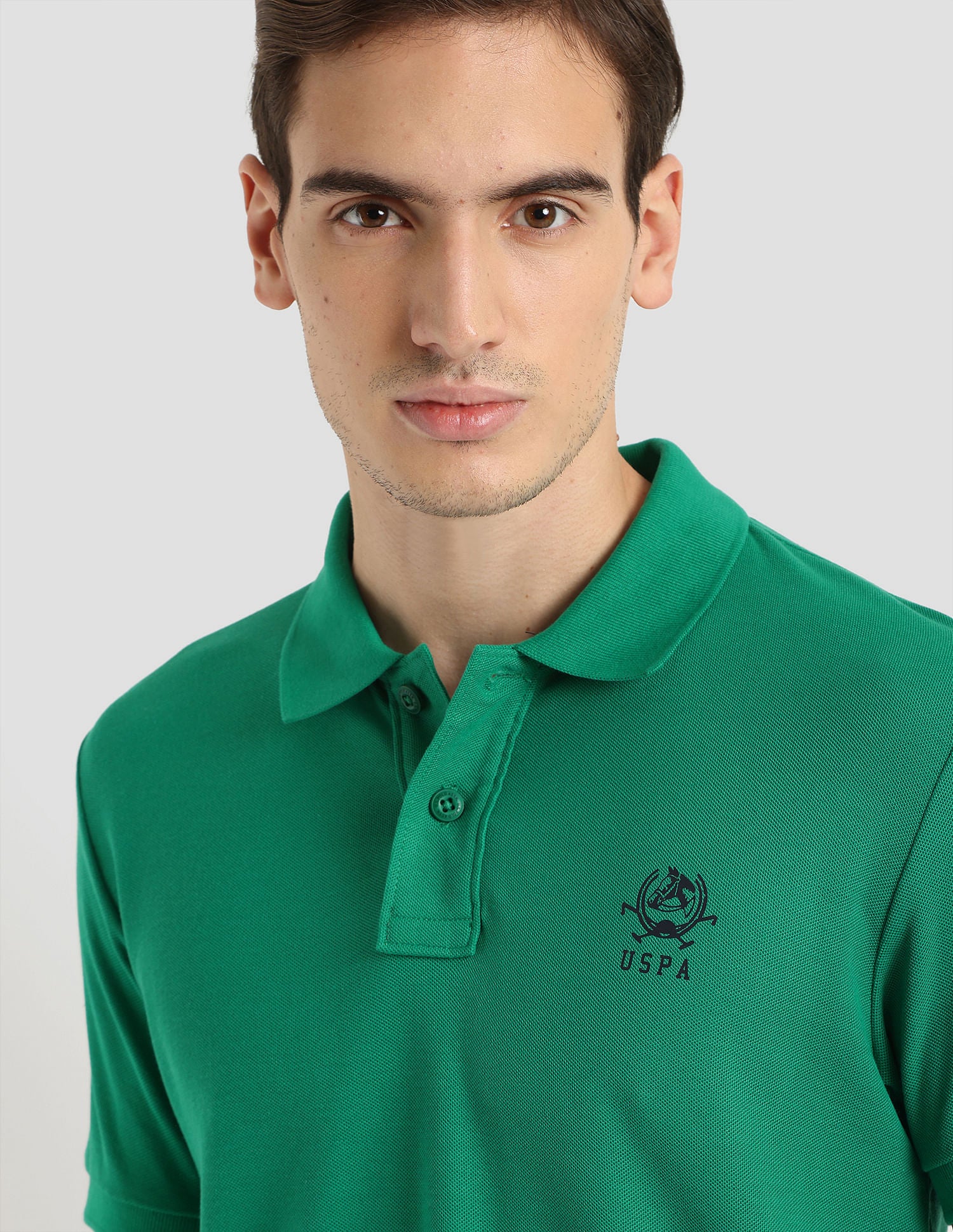 Panelled Athleisure Polo Shirt Green - U.S. Polo Assn. India | Large