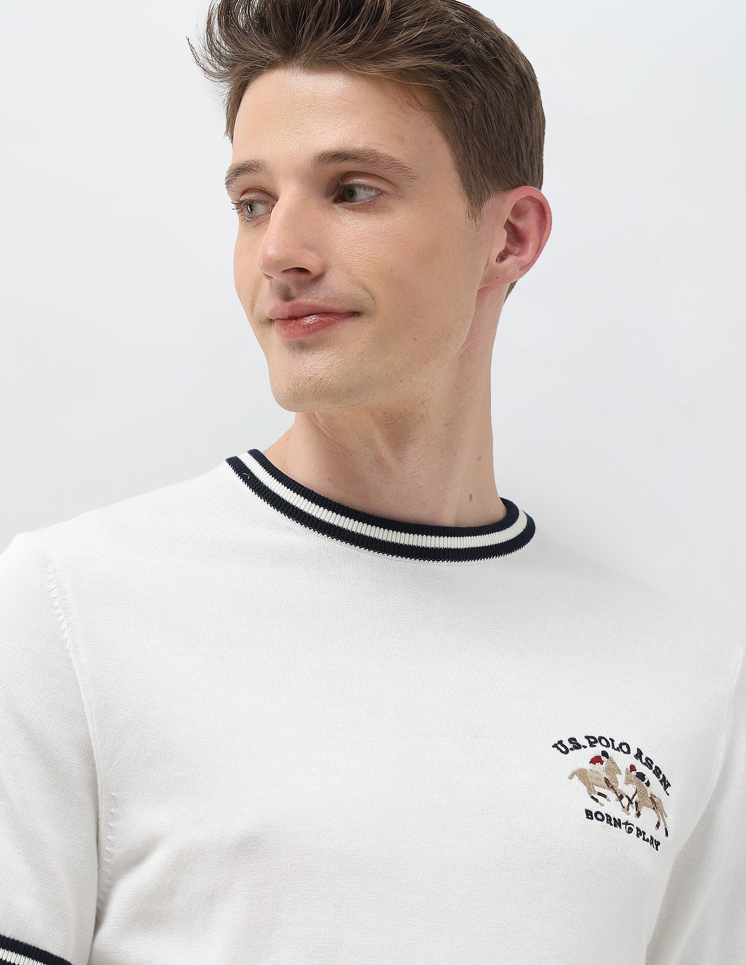 Solid Slim Fit T-Shirt White - U.S. Polo Assn. India | Large