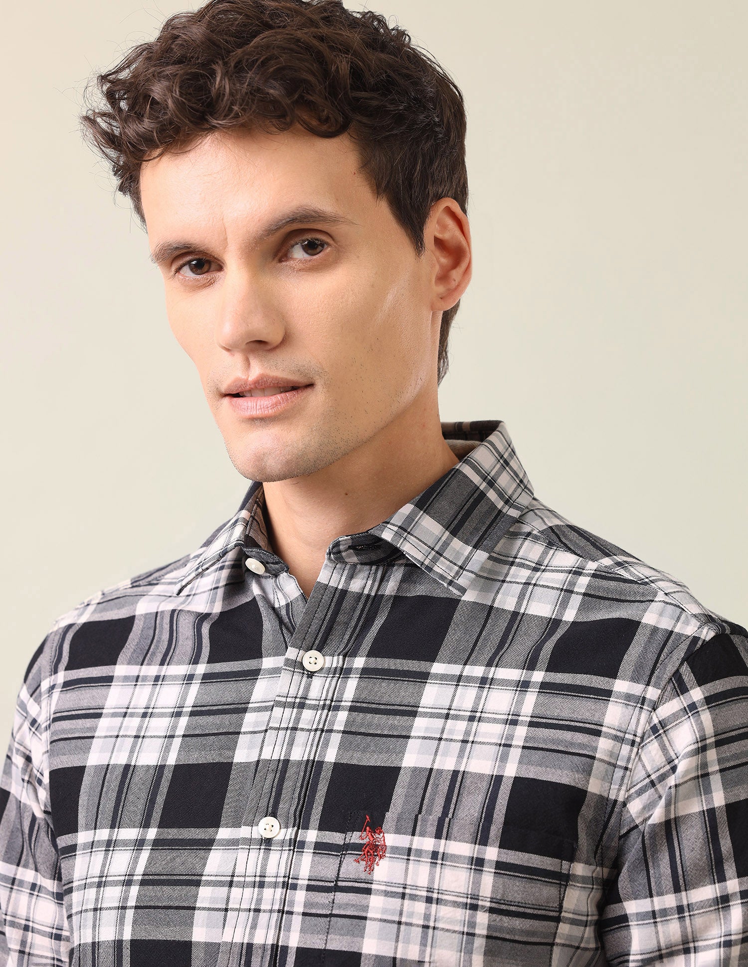 Tartan Checked Oxford Shirt Black - U.S. Polo Assn. India | Large