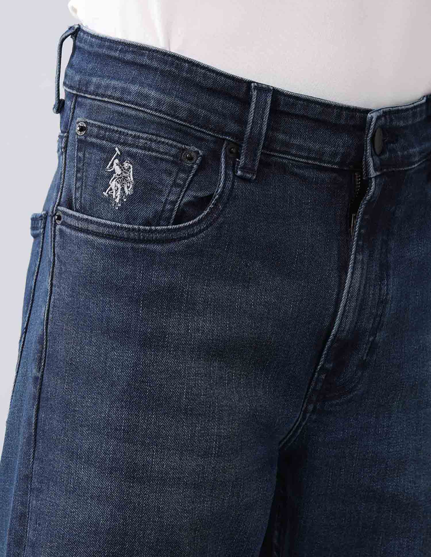 Harold Slim Straight Fit Blue Vintage Jeans Dark Wash - U.S. Polo Assn. India | Large