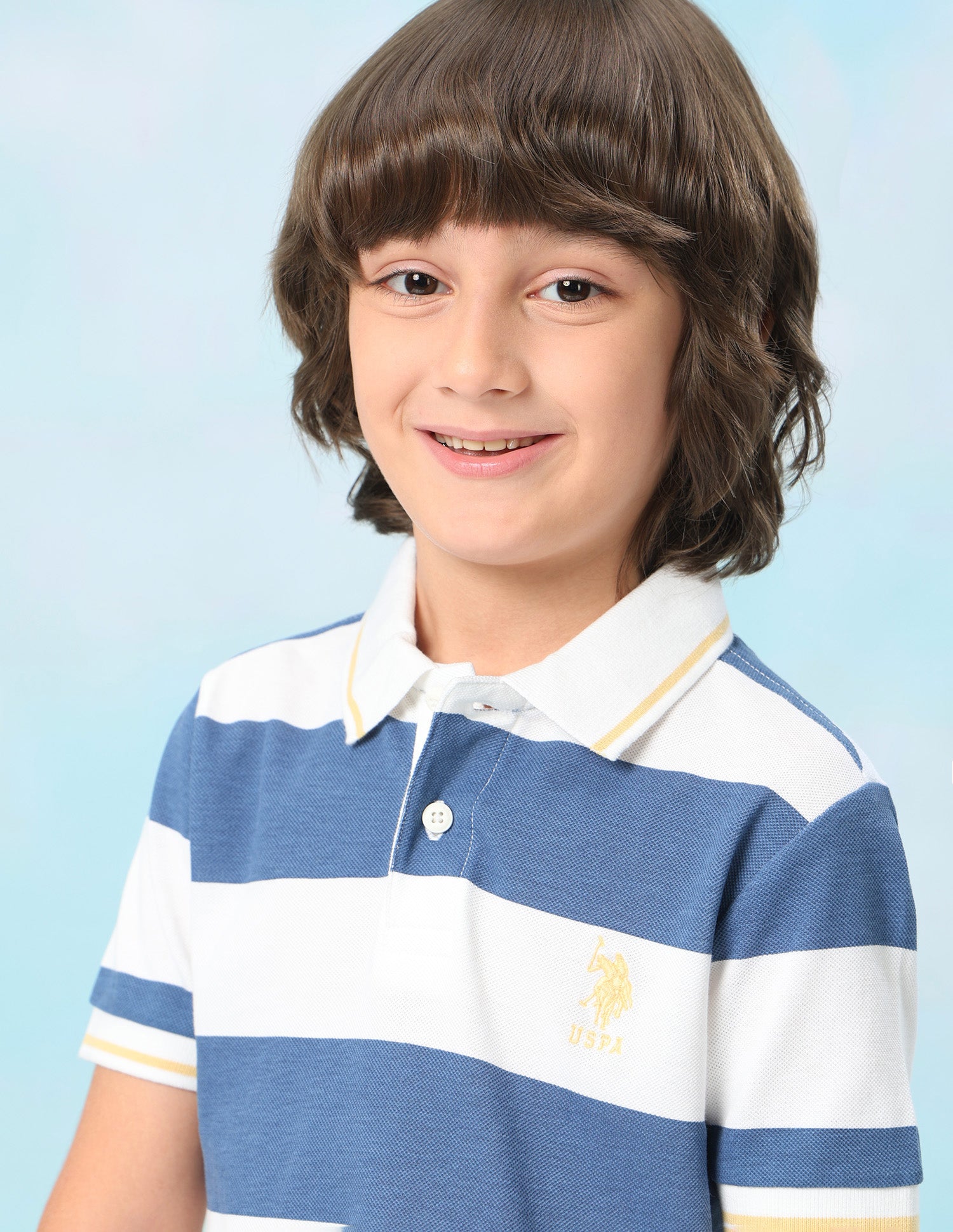 Horizontal Striped Regular Fit Polo Shirt Blue - U.S. Polo Assn. India | Large