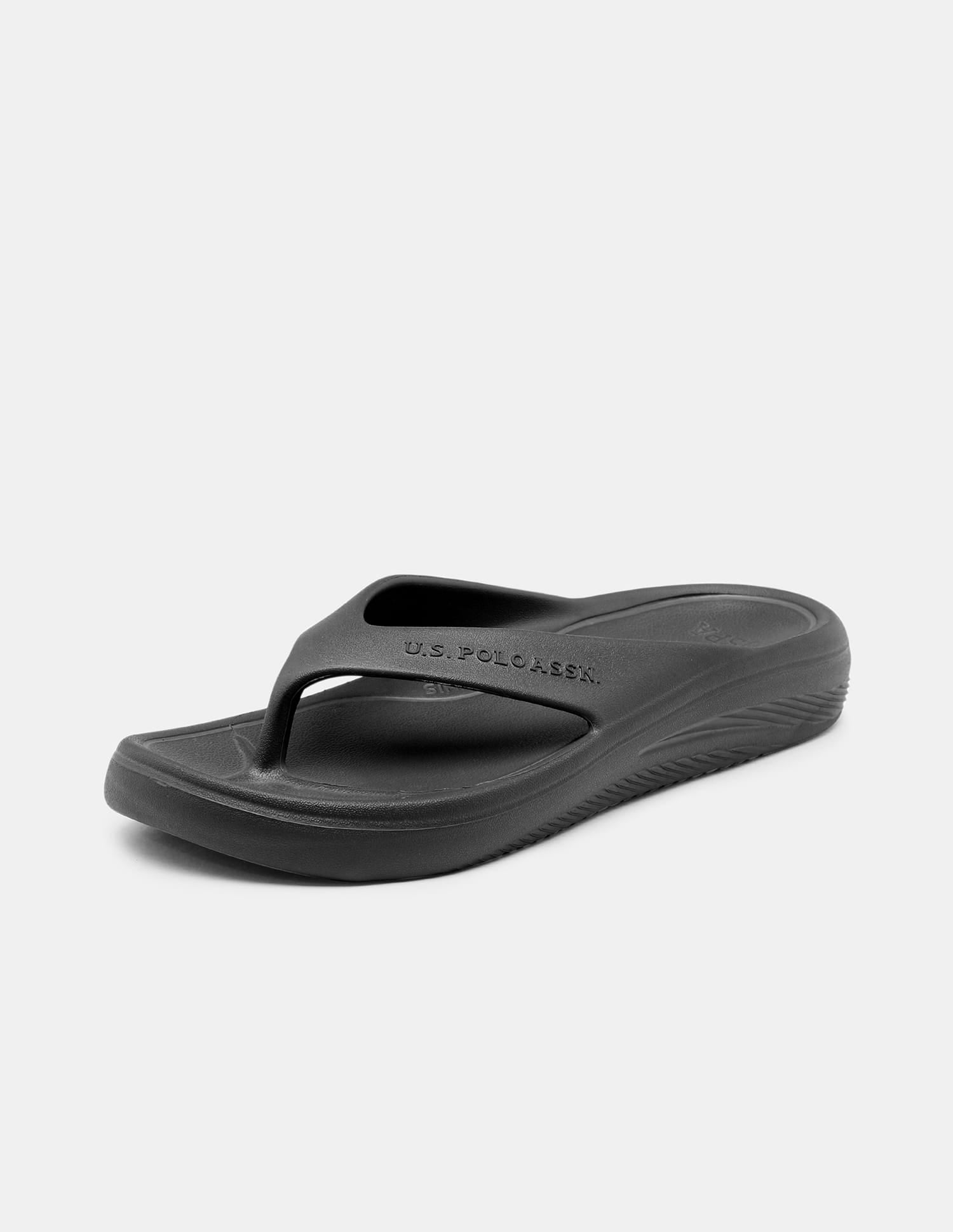 Men Cole V-Strap Flip Flops Black - U.S. Polo Assn. India | Large