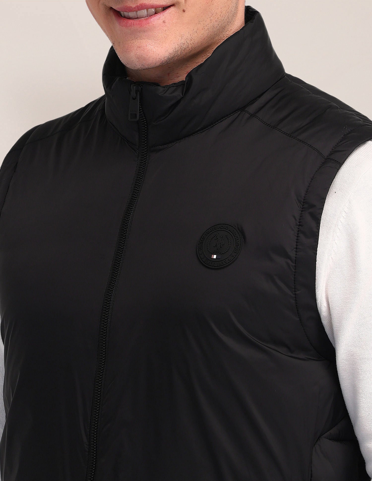 High Neck Padded Jacket Black - U.S. POLO ASSN. | Large
