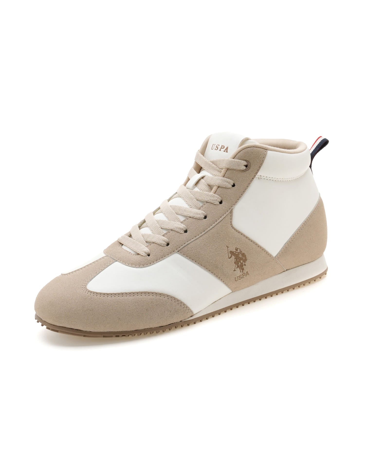 Men Rano Suede Colourblocked Sneakers Beige - U.S. Polo Assn. India | Large